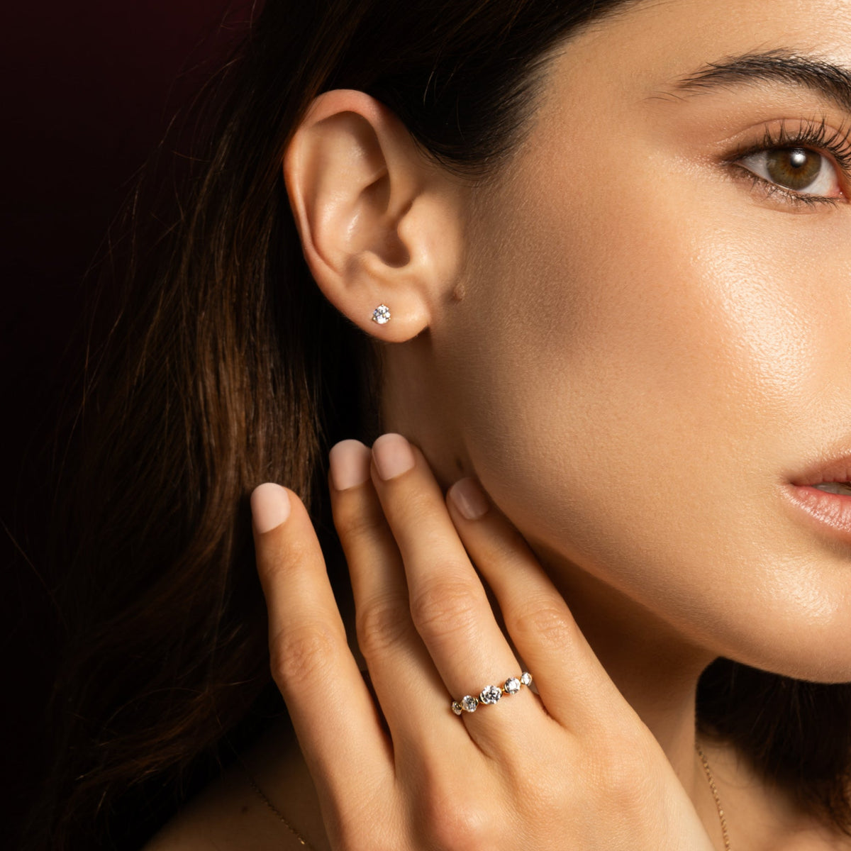 Diamond Studs, Pendant & Travel Case