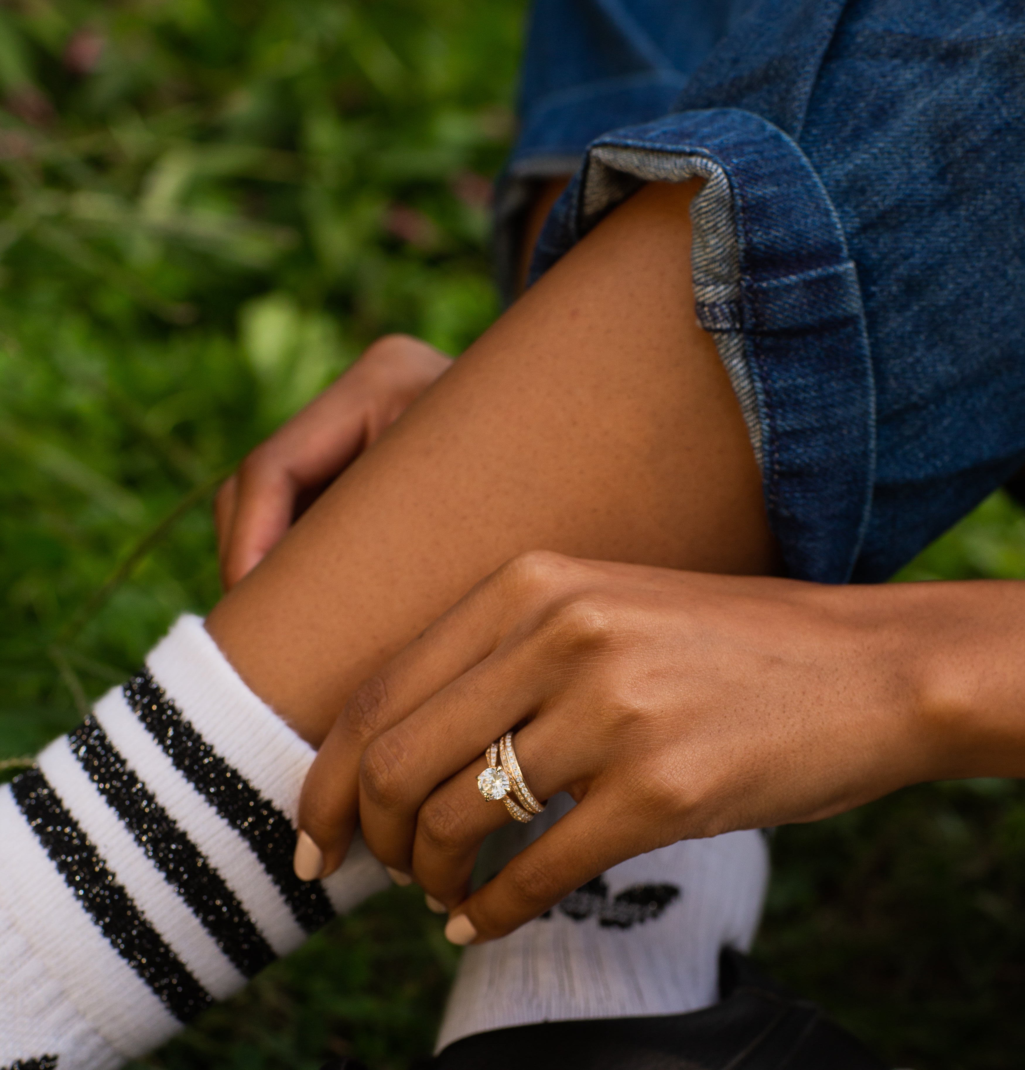 Tapered Pave Engagement Try-on Ring