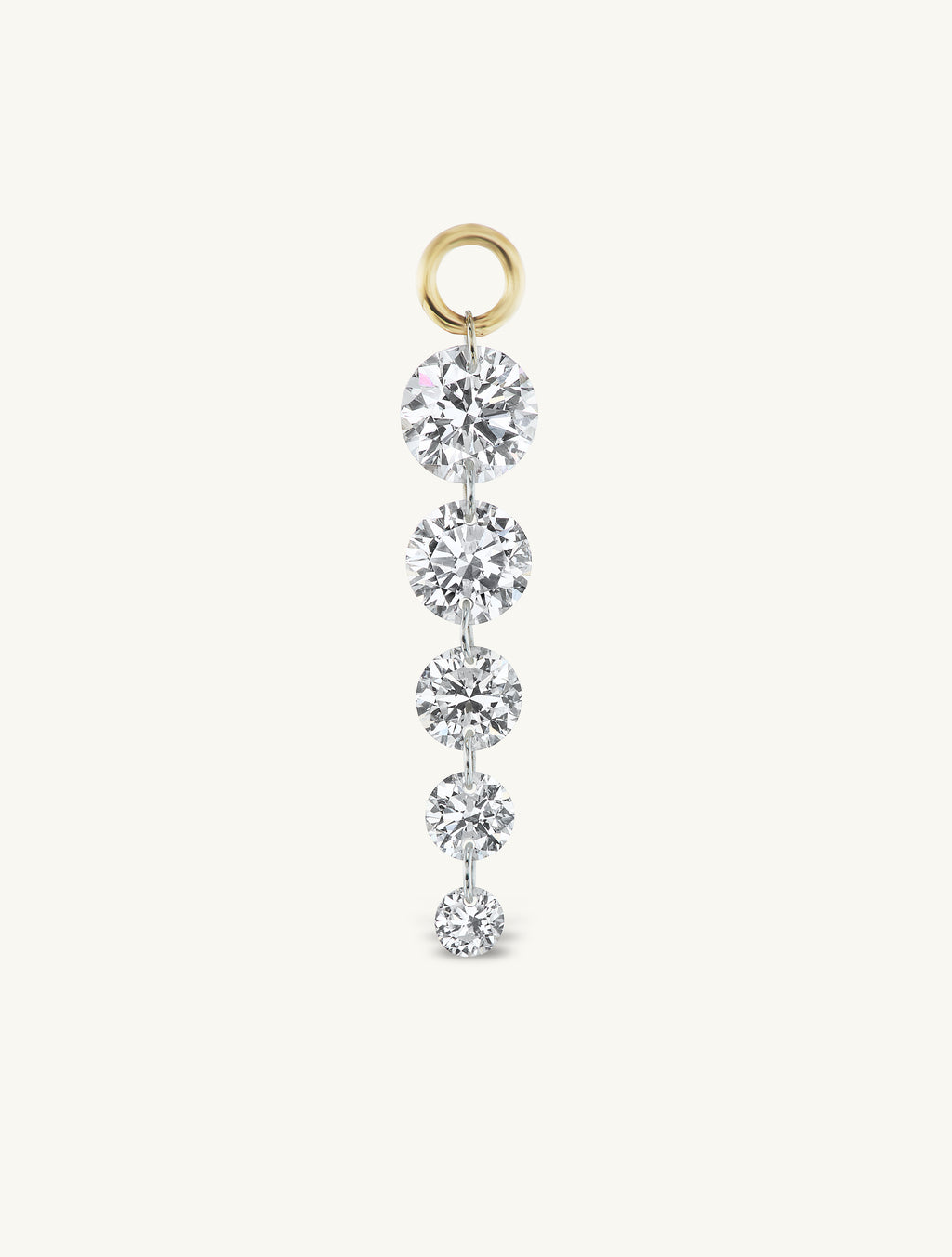 Large Quintuple Pierced Diamond Charm Huggies
