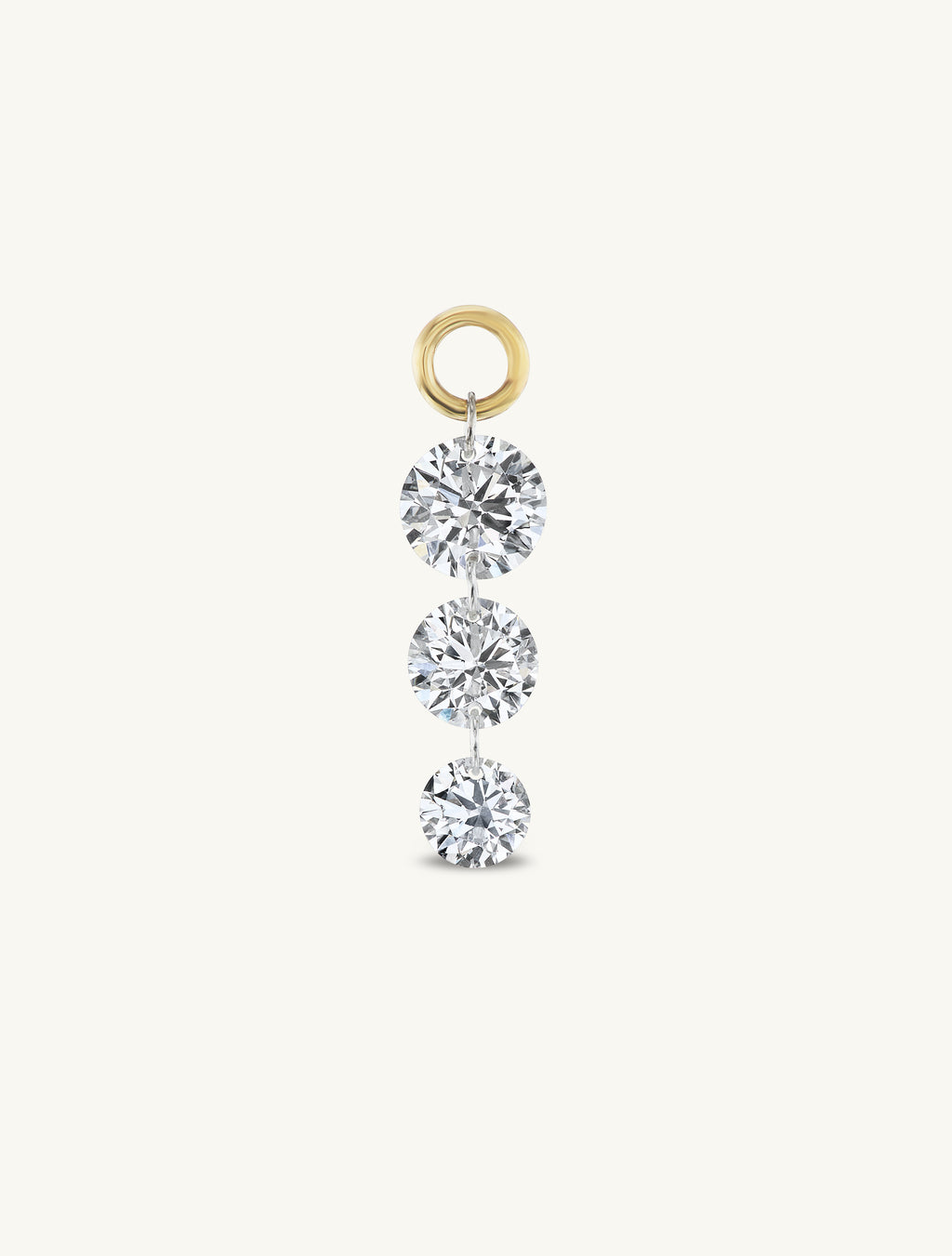 Large Triple Pierced Diamond Charm Huggies