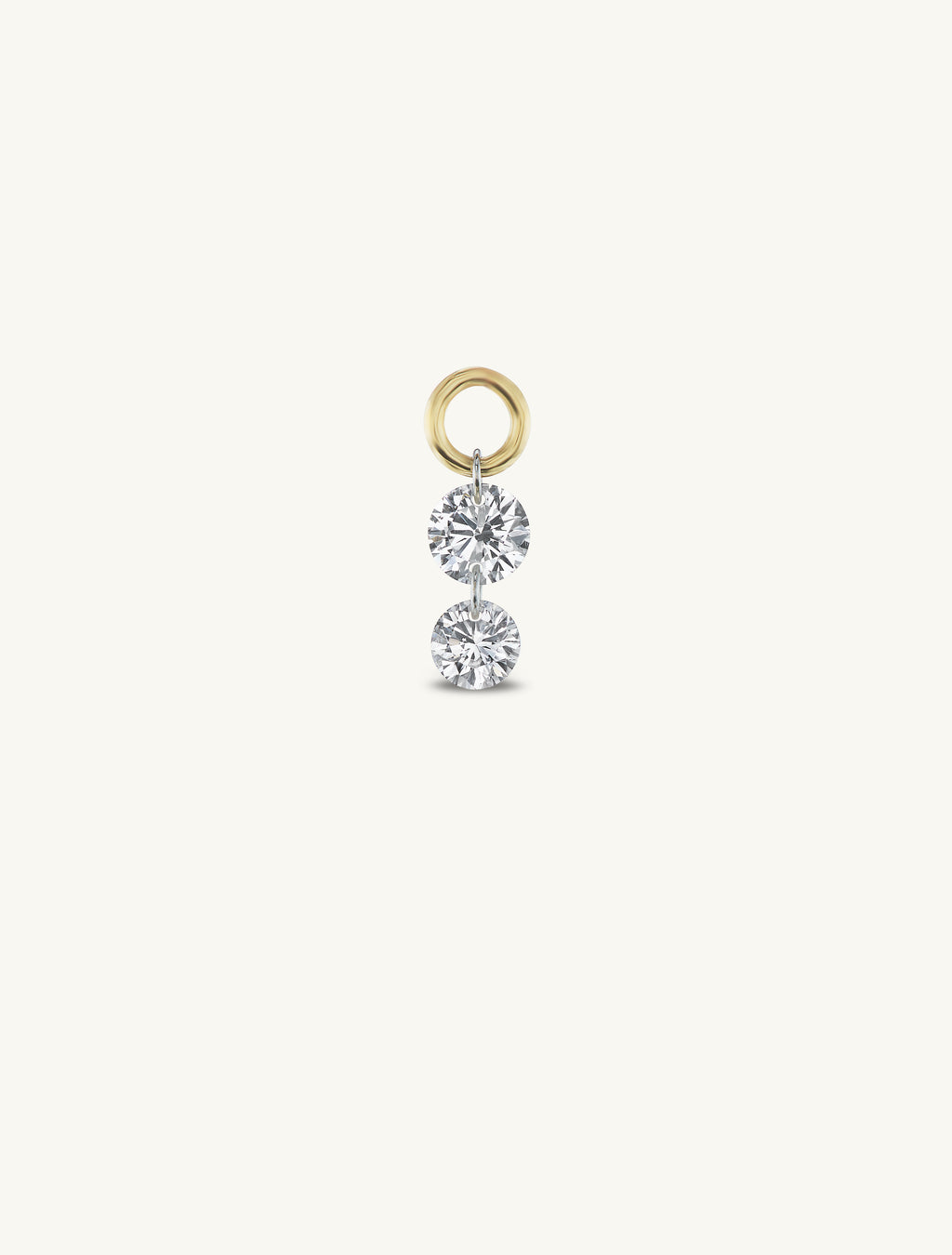 Double Pierced Diamond Charm Huggies