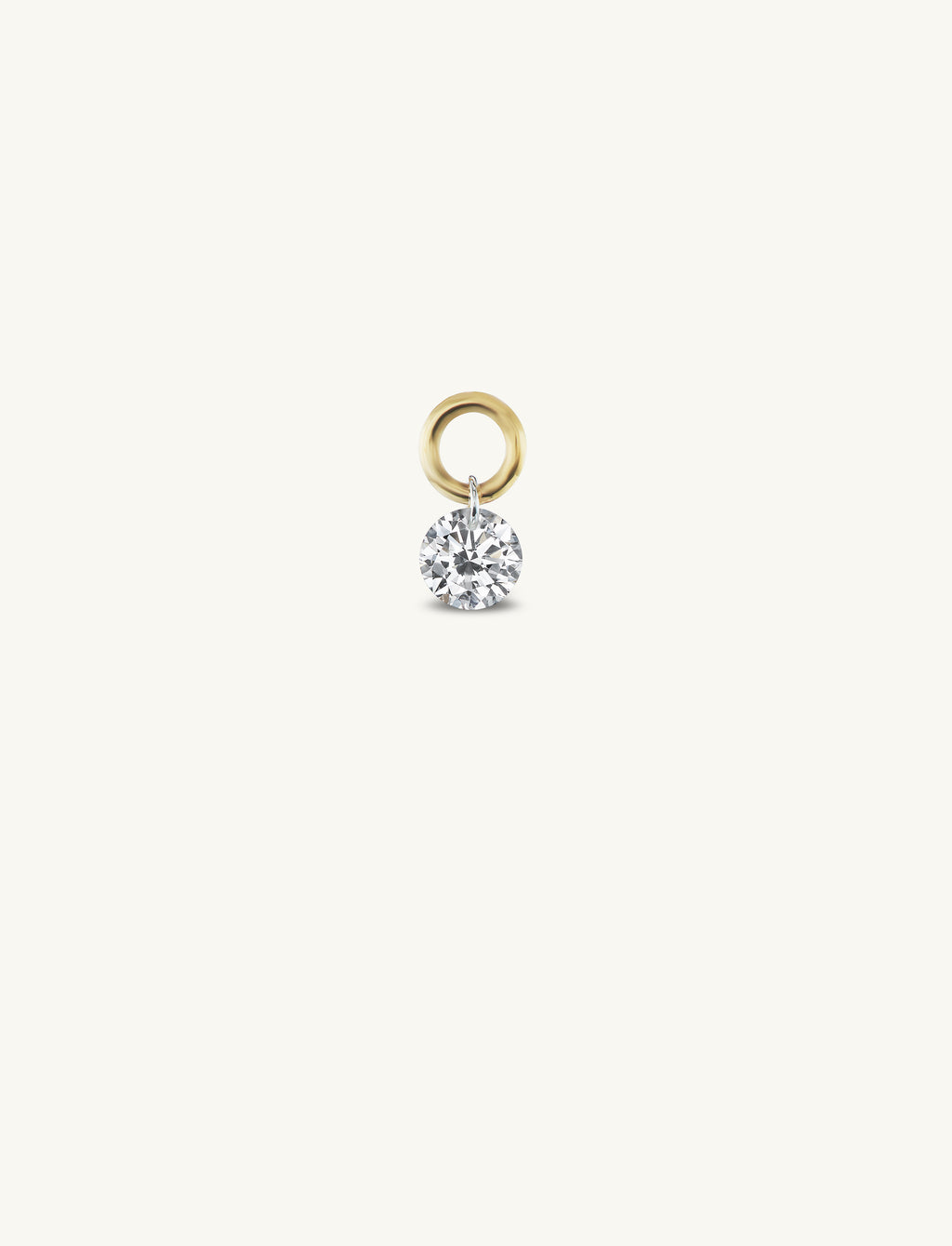 Mini Round Pierced Diamond Charm Huggies