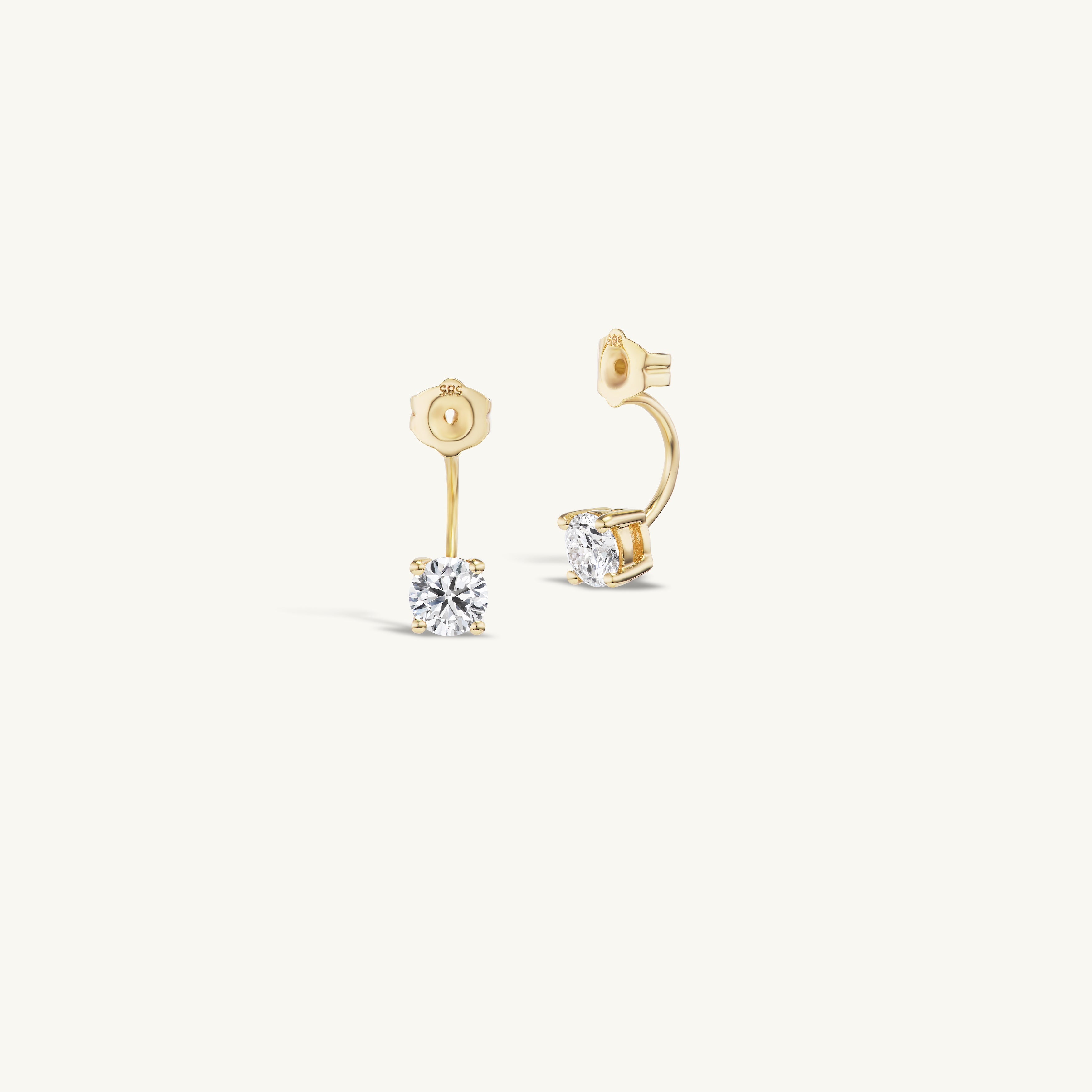 Diamond Studs with Diamond Earring Jacket Pair