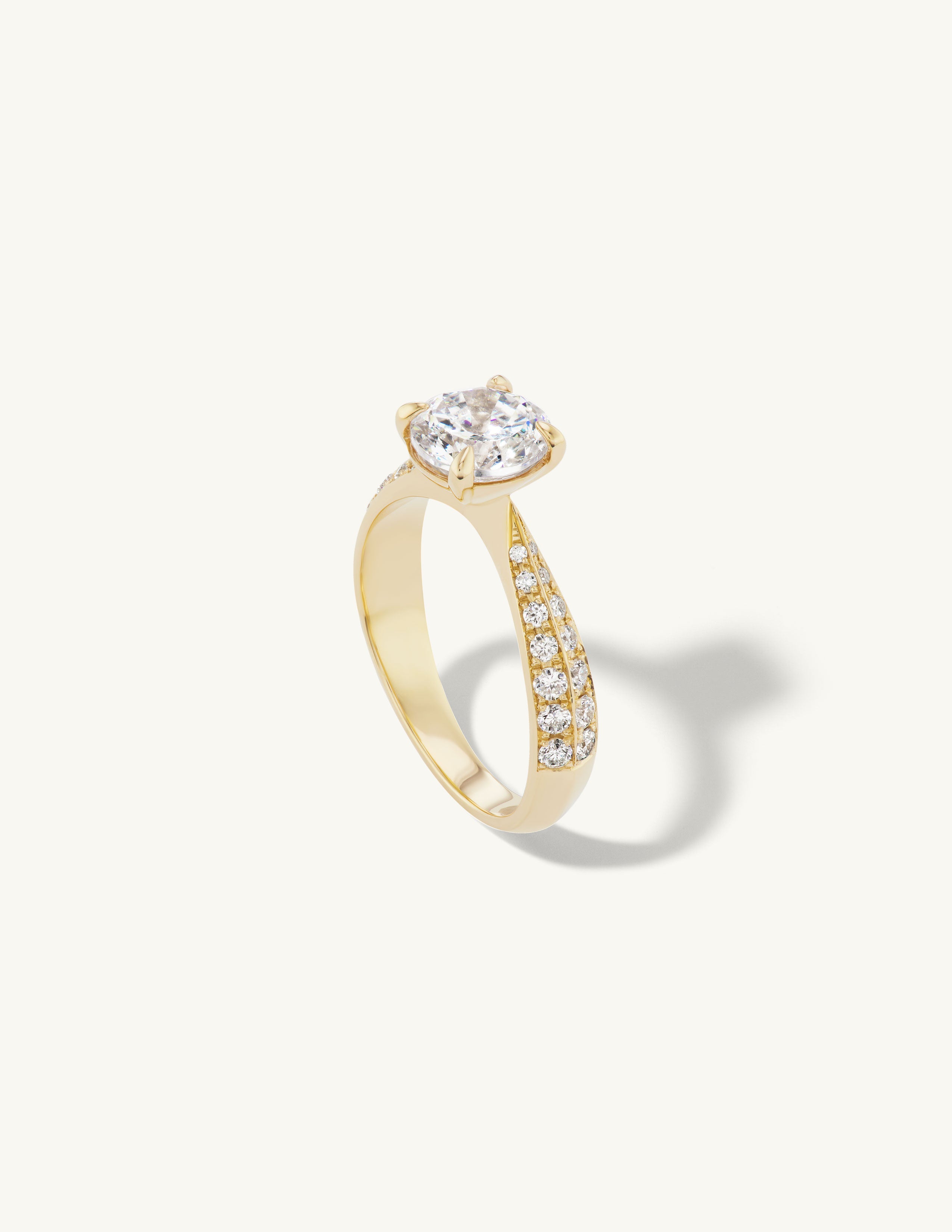 Tapered Pave Engagement Try-on Ring