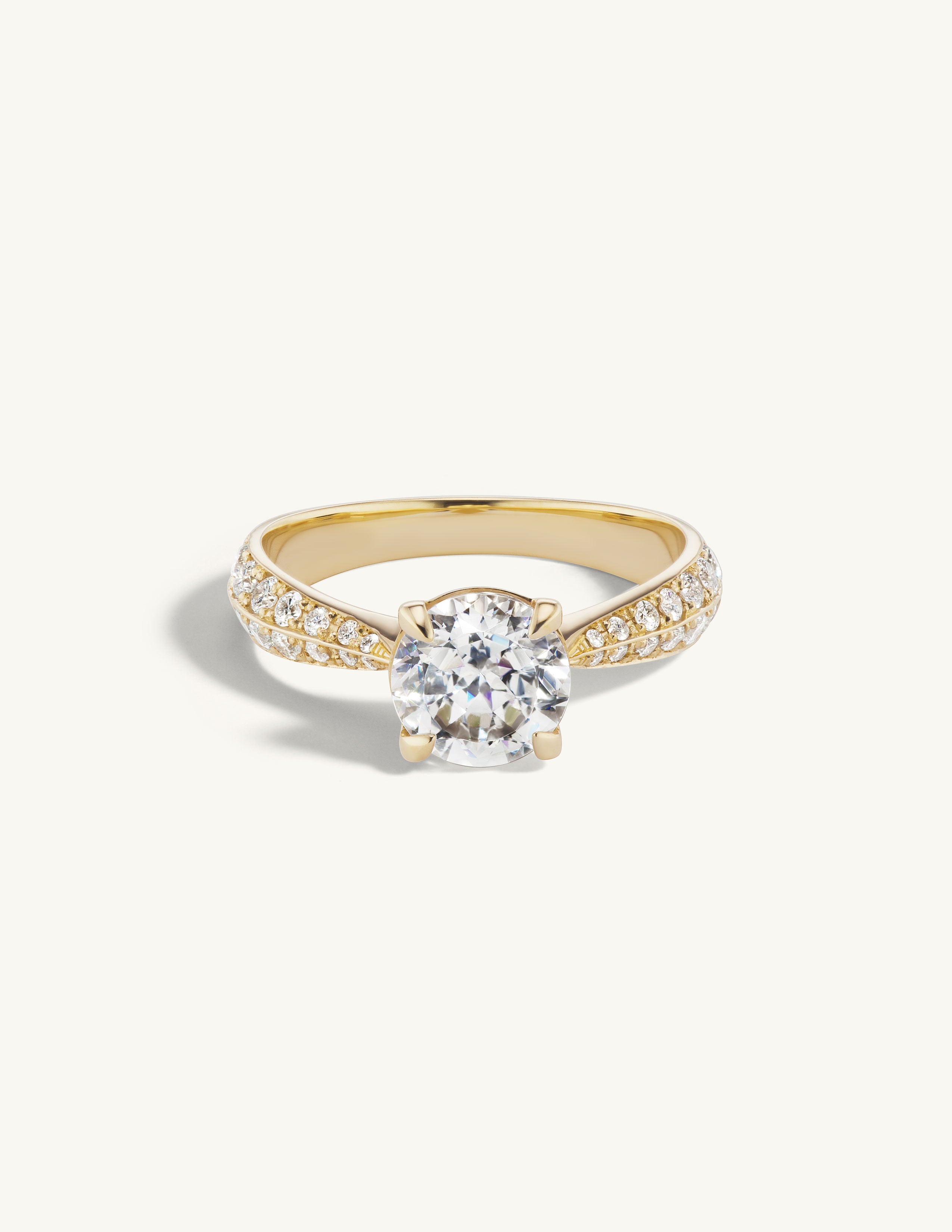 Tapered Pave Engagement Try-on Ring