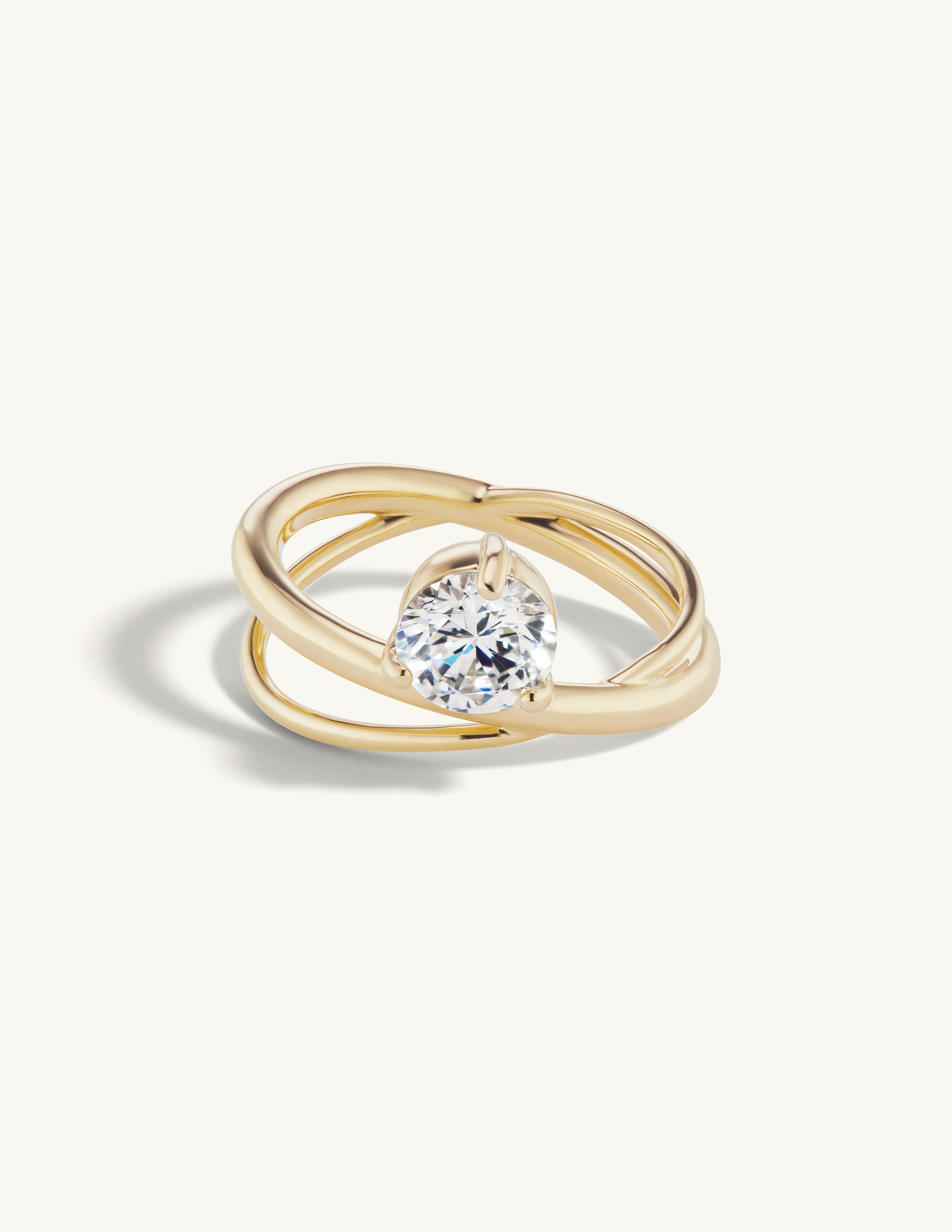 Plain Crossover Engagement Try-On Ring