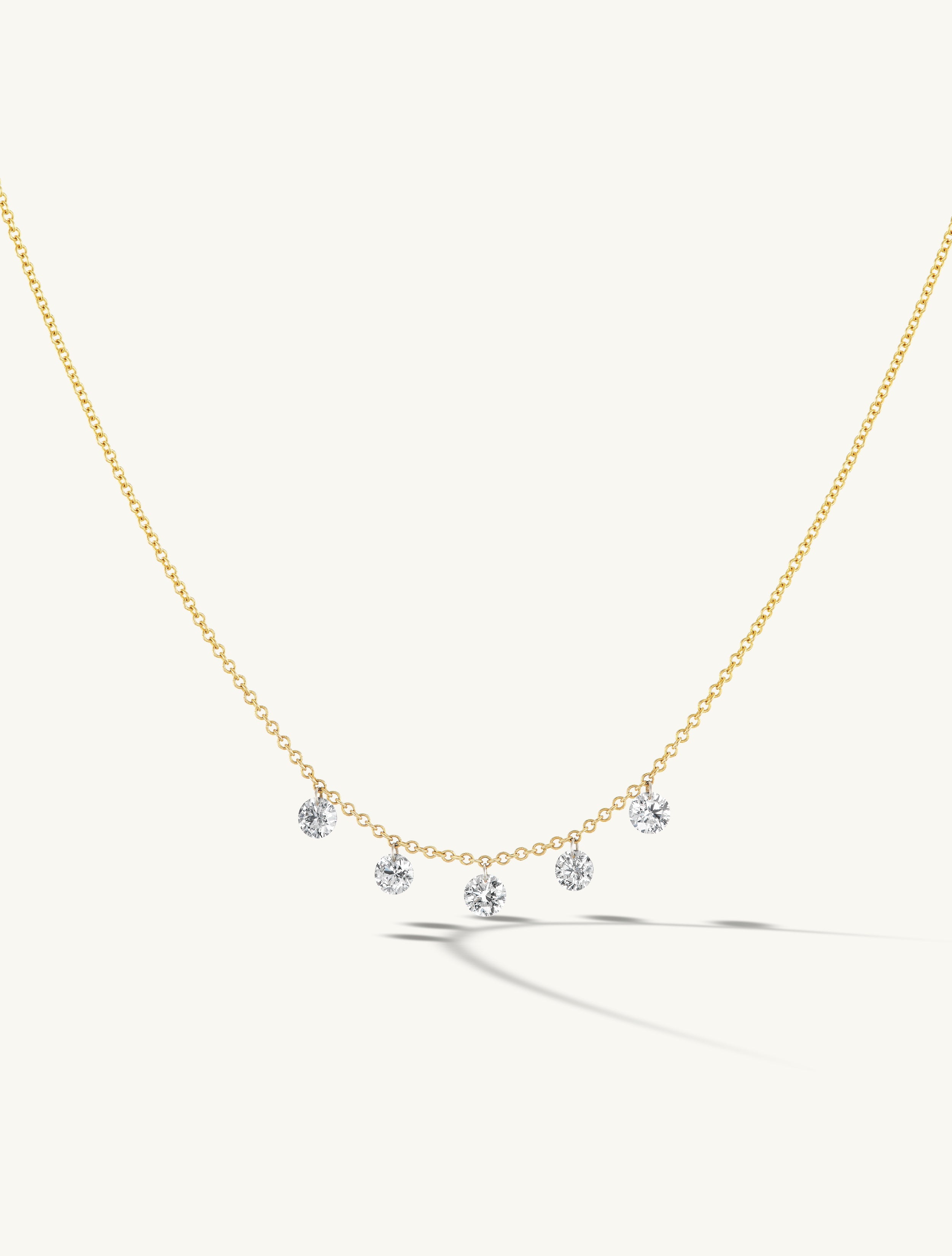 Pierced Five Diamond Necklace