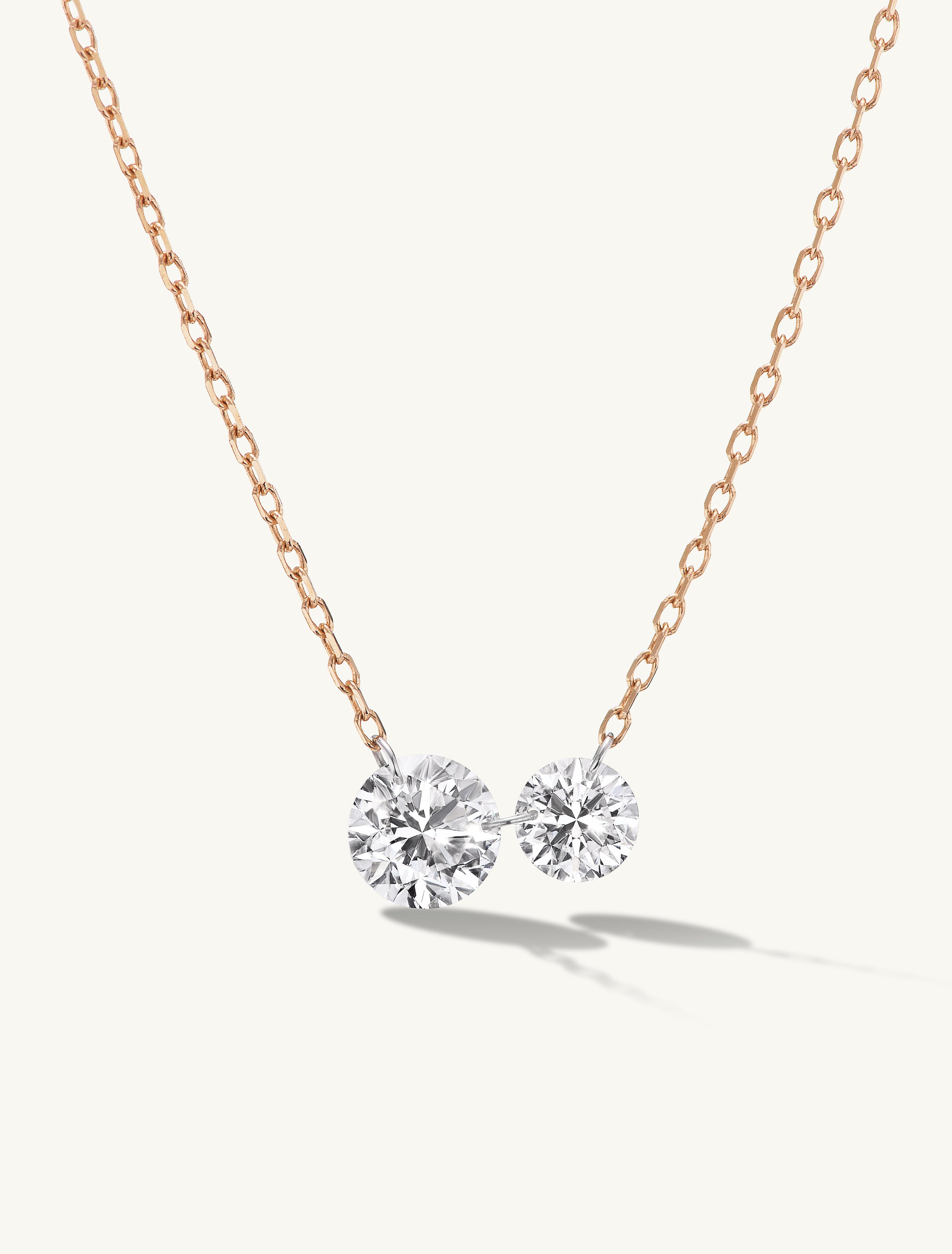 Pierced Diamond Twin Necklace