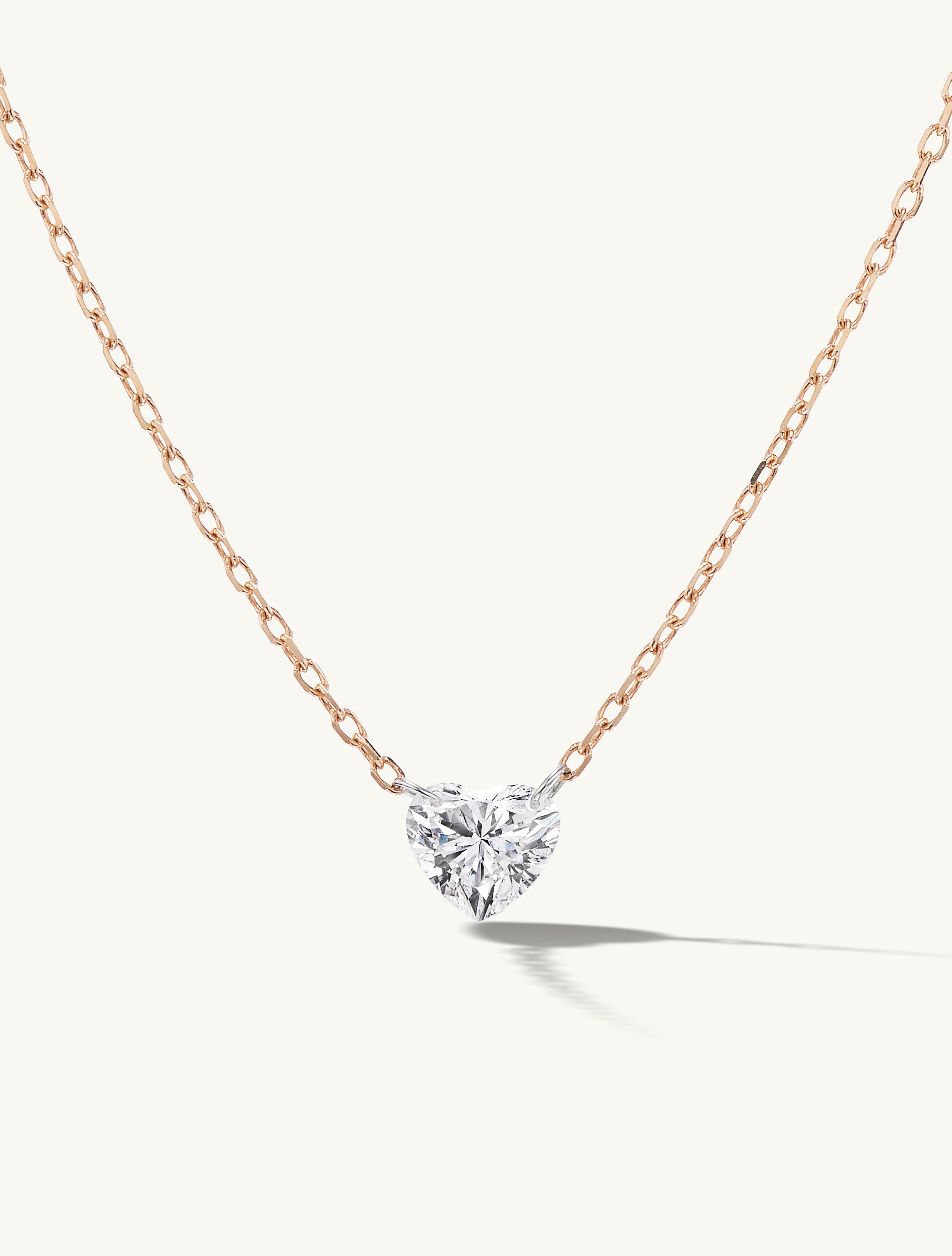 Pierced Solitaire Heart Necklace