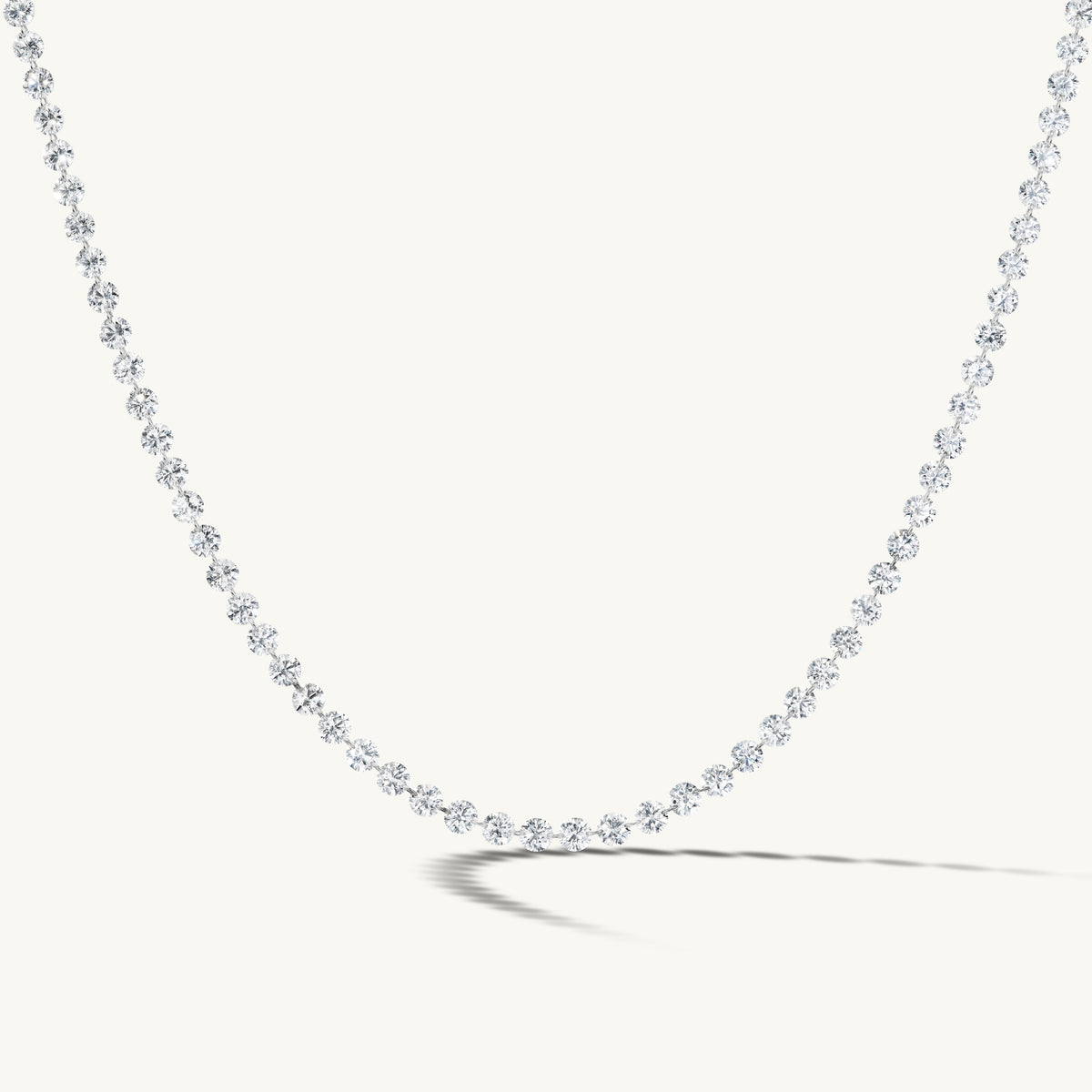 Pierced Diamond Tennis Necklace
