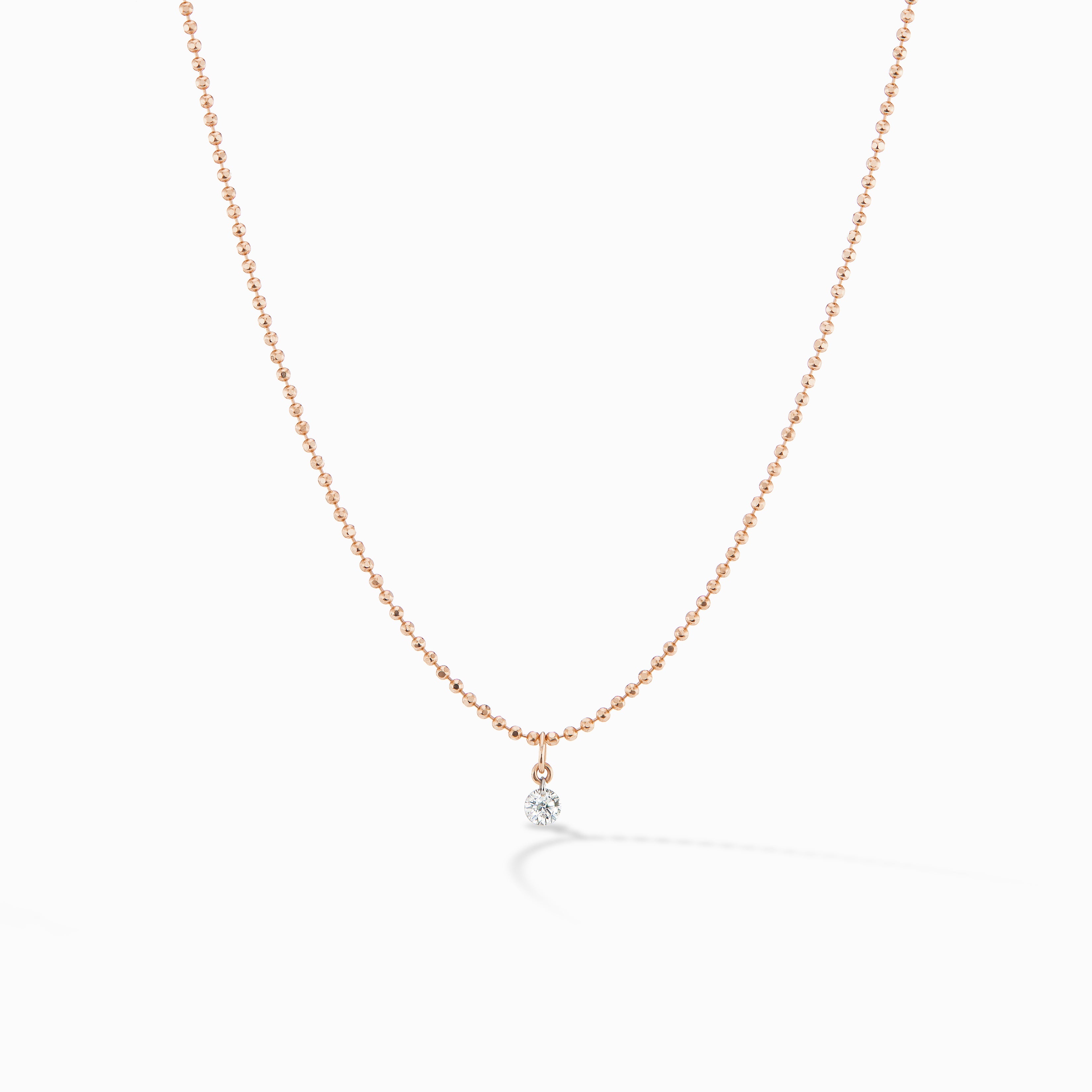 Pierced Diamond Ball Chain Necklace