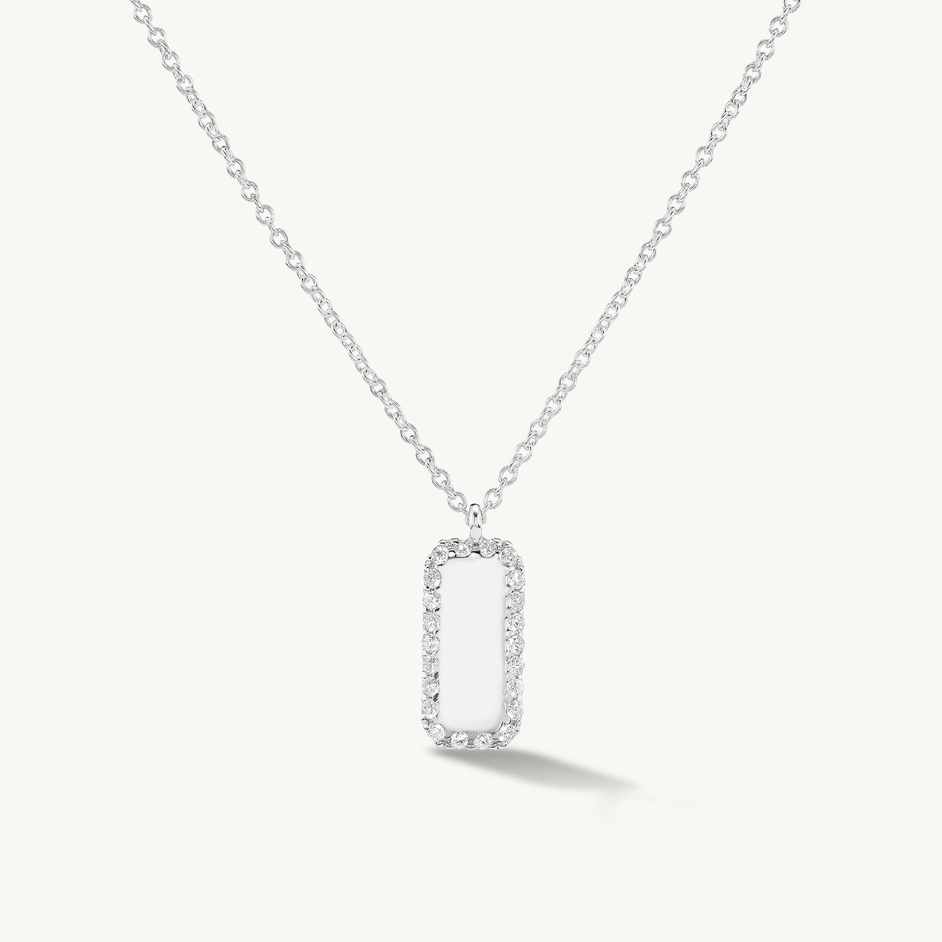 Vertical Diamond Edge Tag Necklace