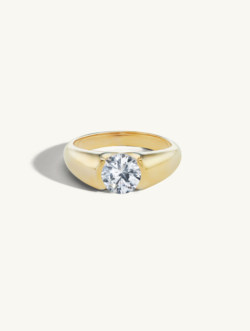 Round Cut Signet Ring