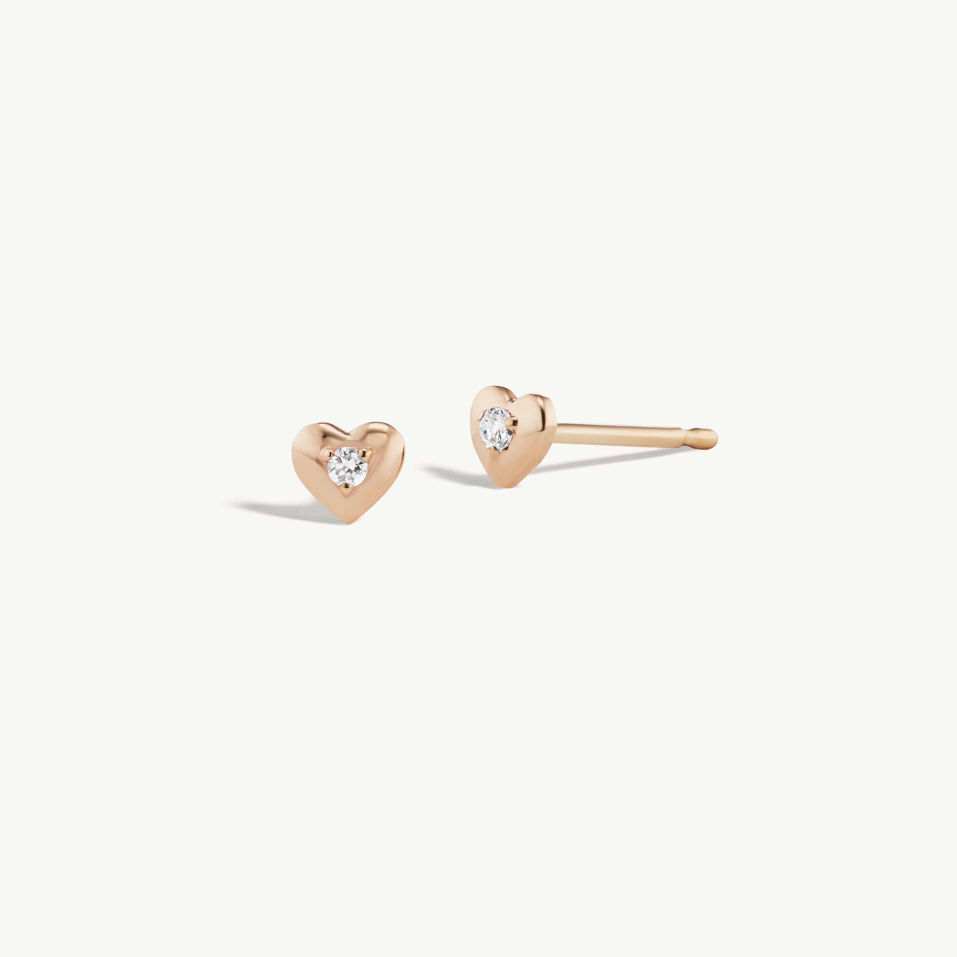 Diamond Heart Studs