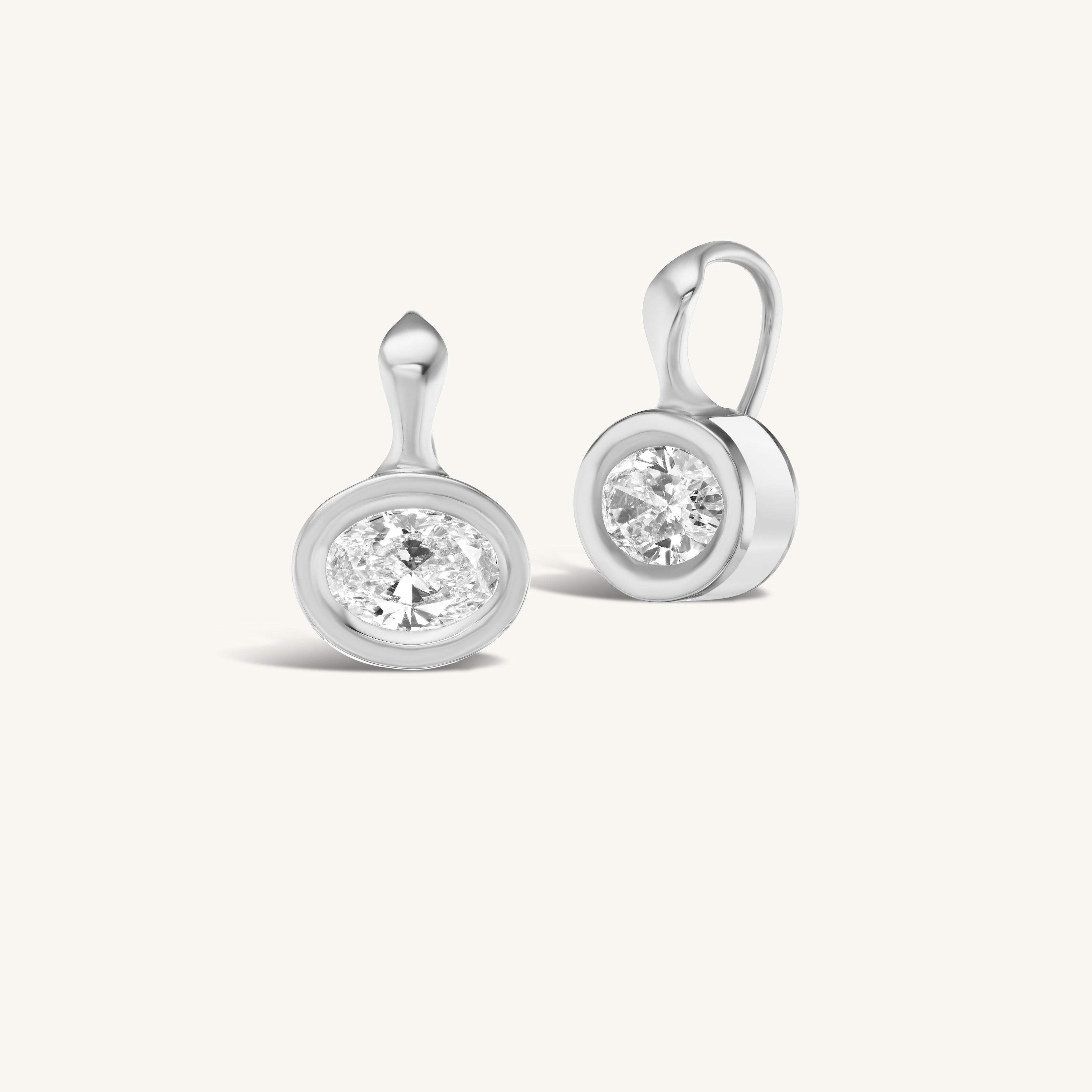 SRJ X ZM Oval Diamond and Enamel Earrings