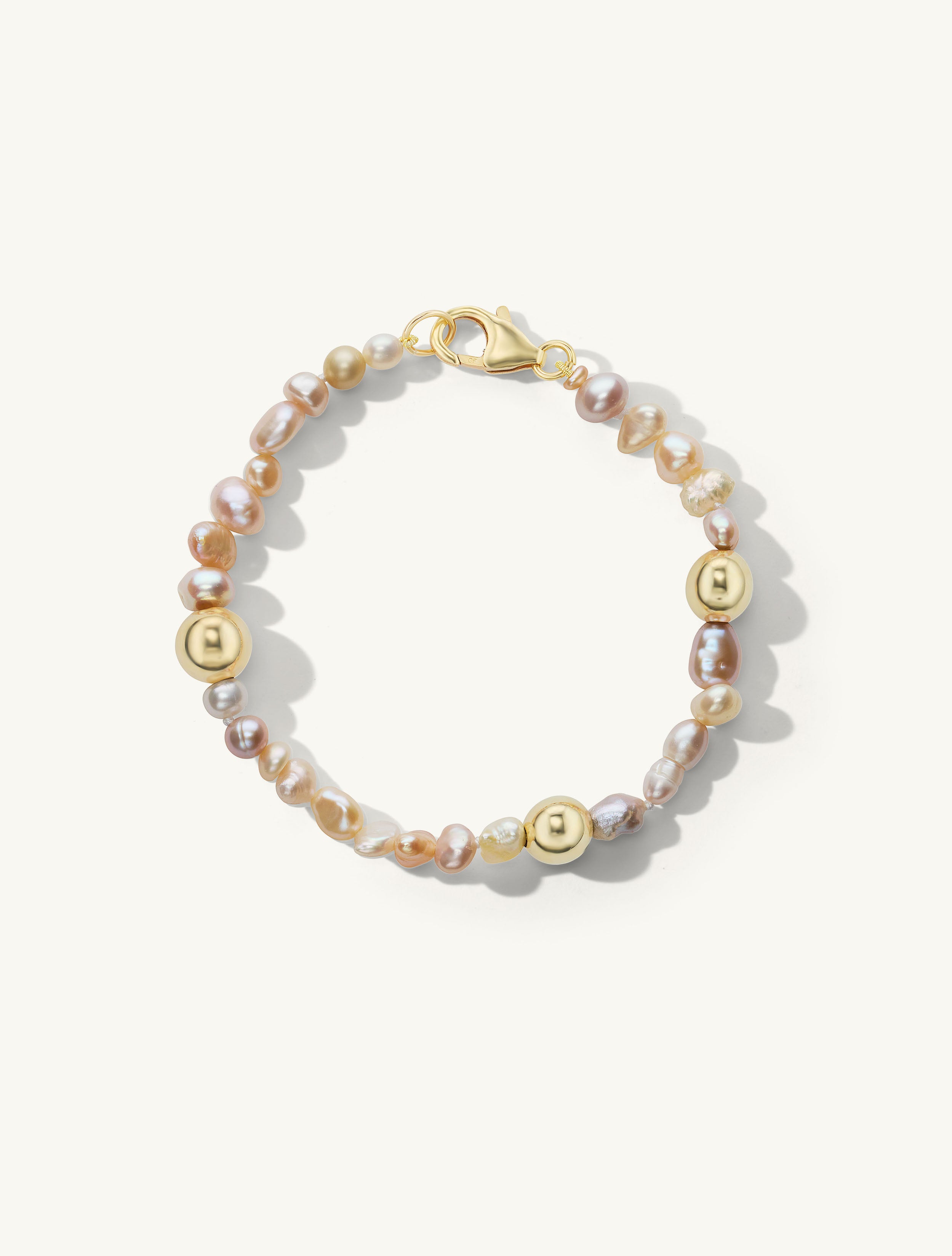 SRJ x KJH Pearl & Gold Bead Bracelet