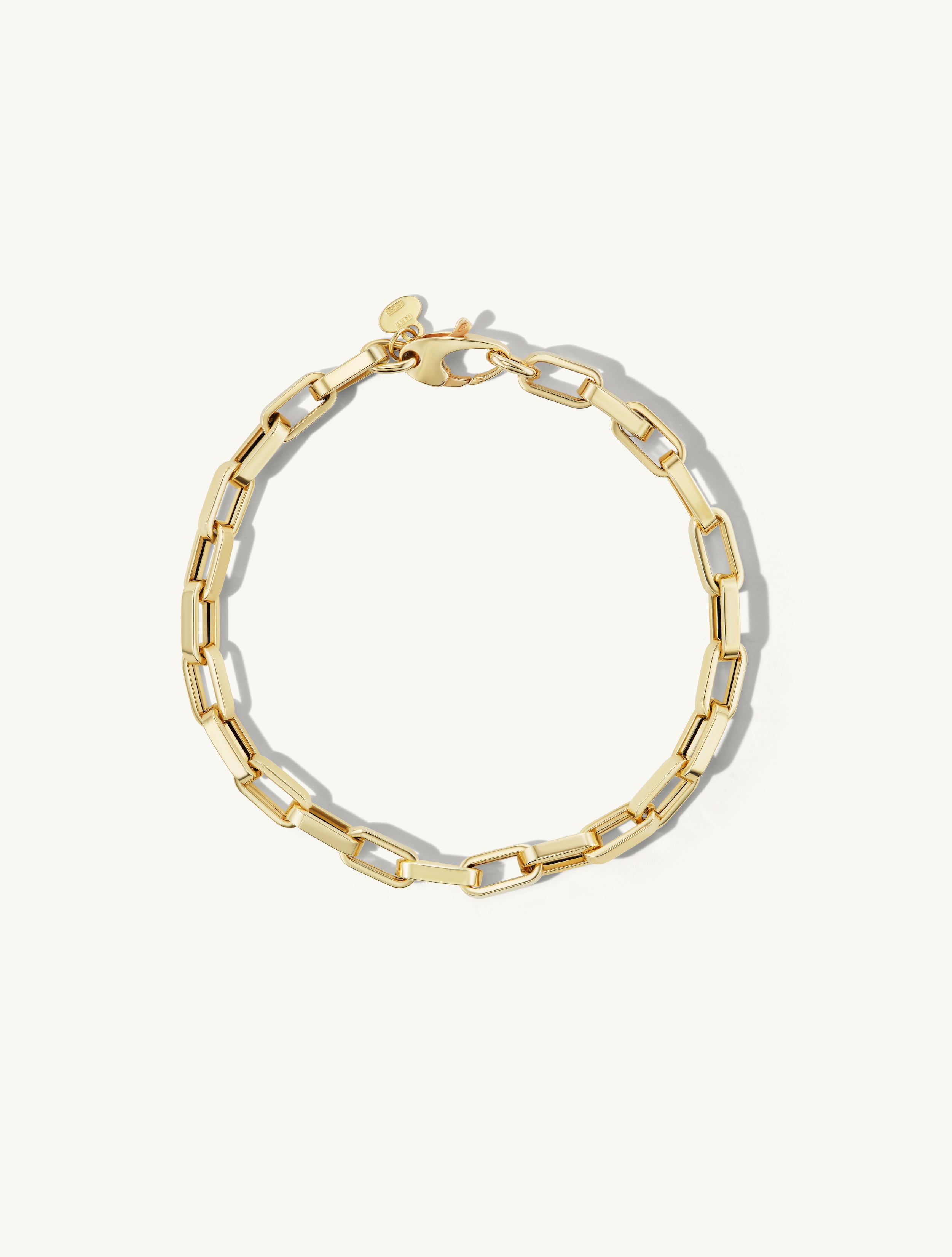 Interlocking Rectangular Bracelet Chunky Flat Rectangular Chain Bracelet - In Stock