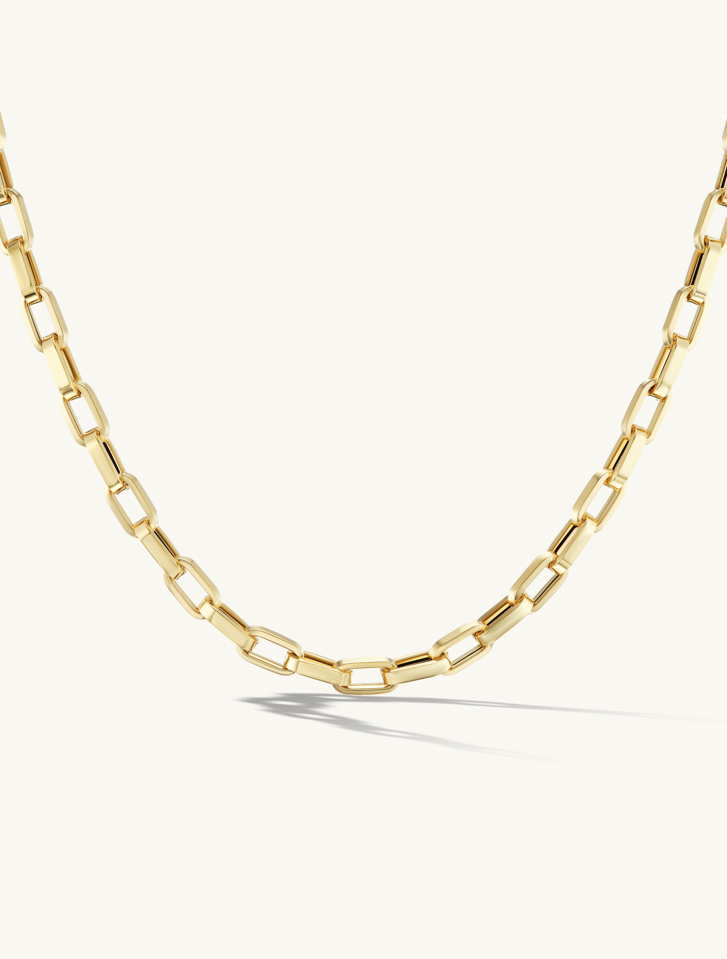Chunky Flat Rectangular Chain Necklace