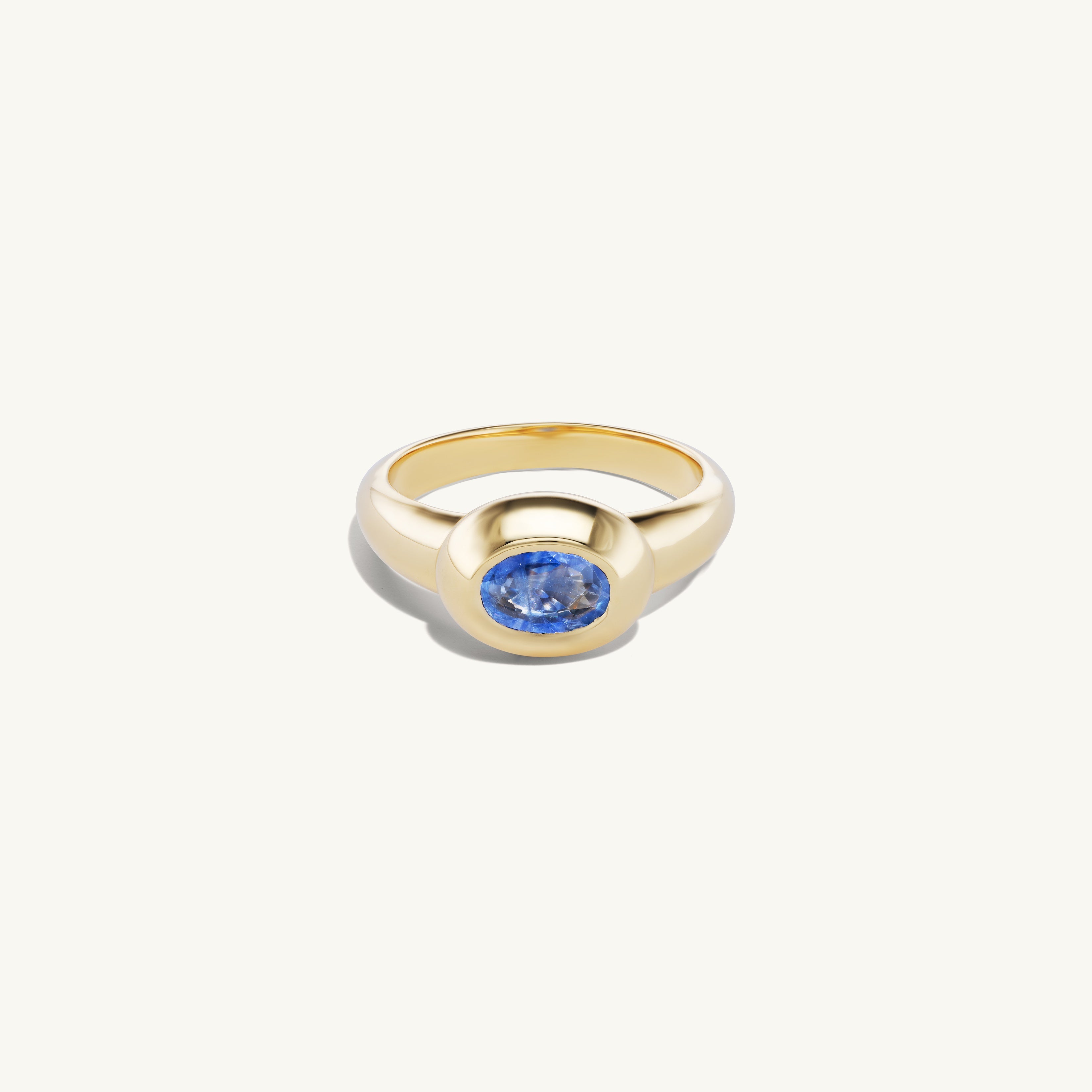 Blue Sapphire Venus Pinky Ring