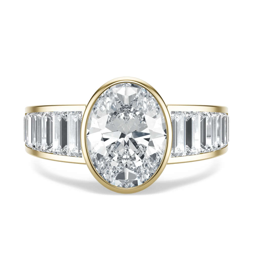Deco - Oval, 2.5CT - Front View