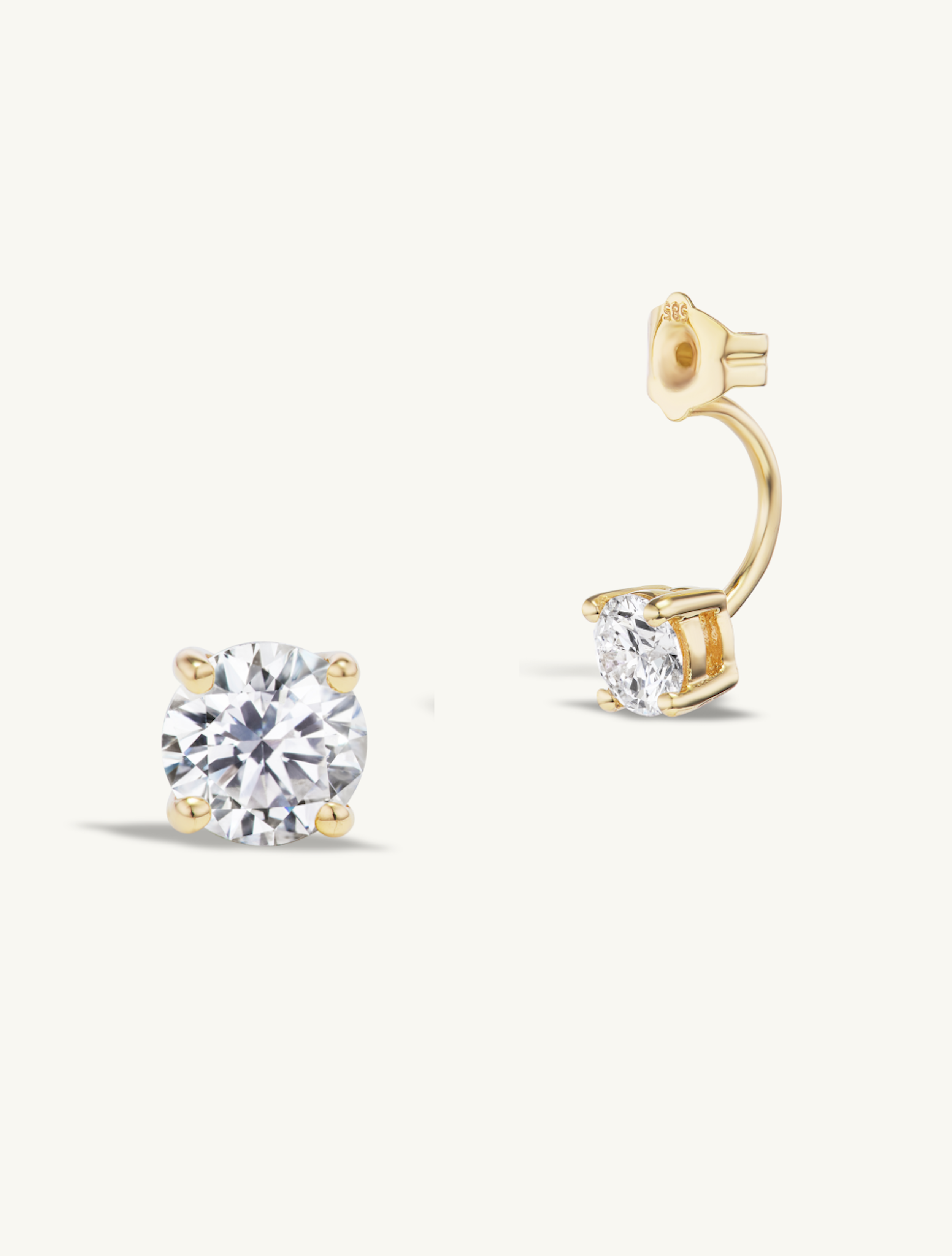 Diamond Studs with Diamond Earring Jacket Pair