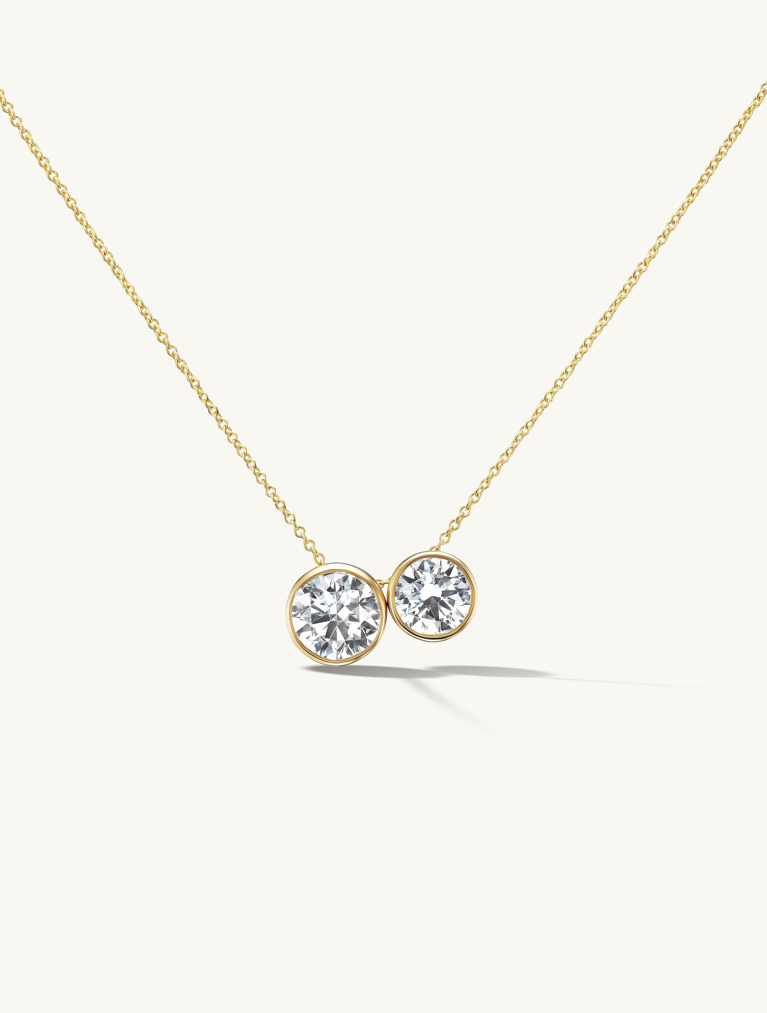 Duo Round Bezel Necklace