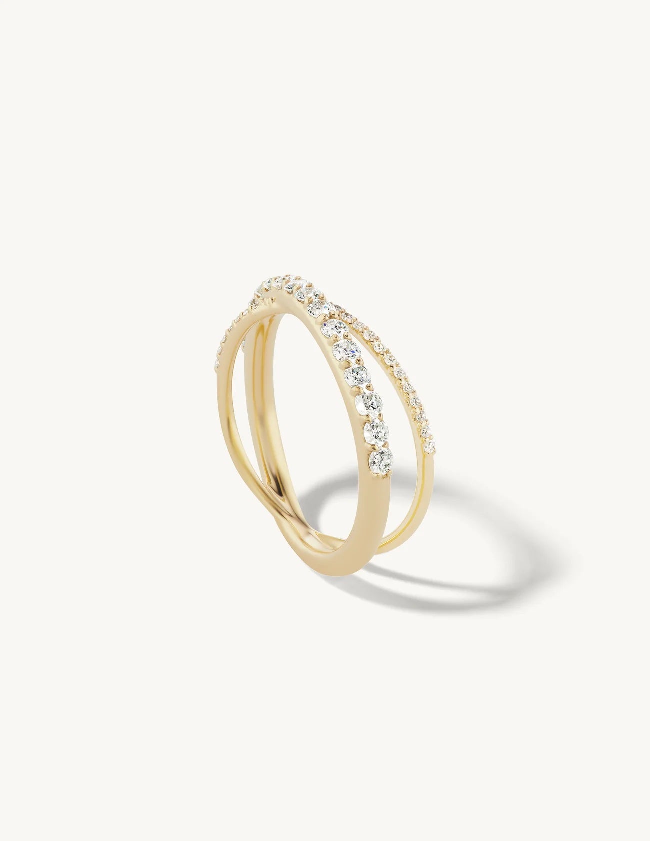 Full Pave Crossover Ring Try-On