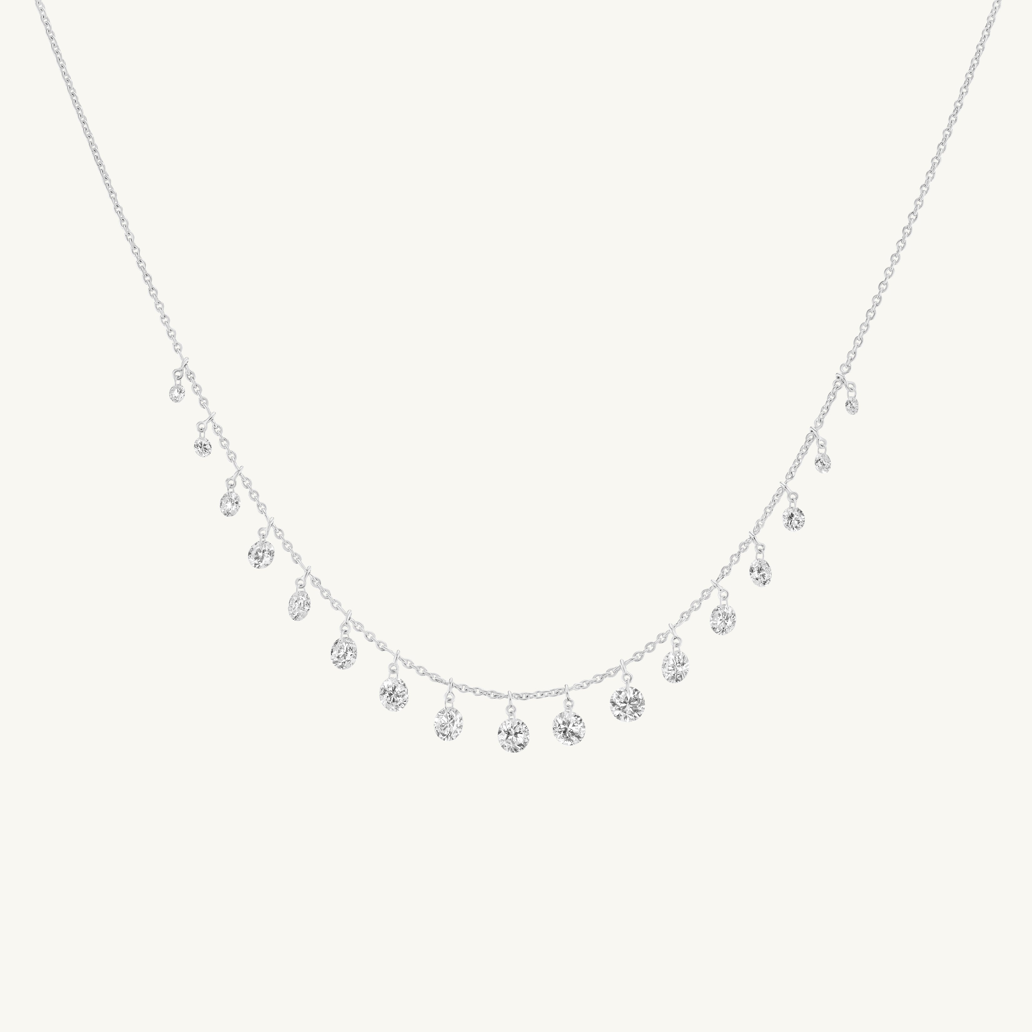 Graduating Pierced Diamond Necklace