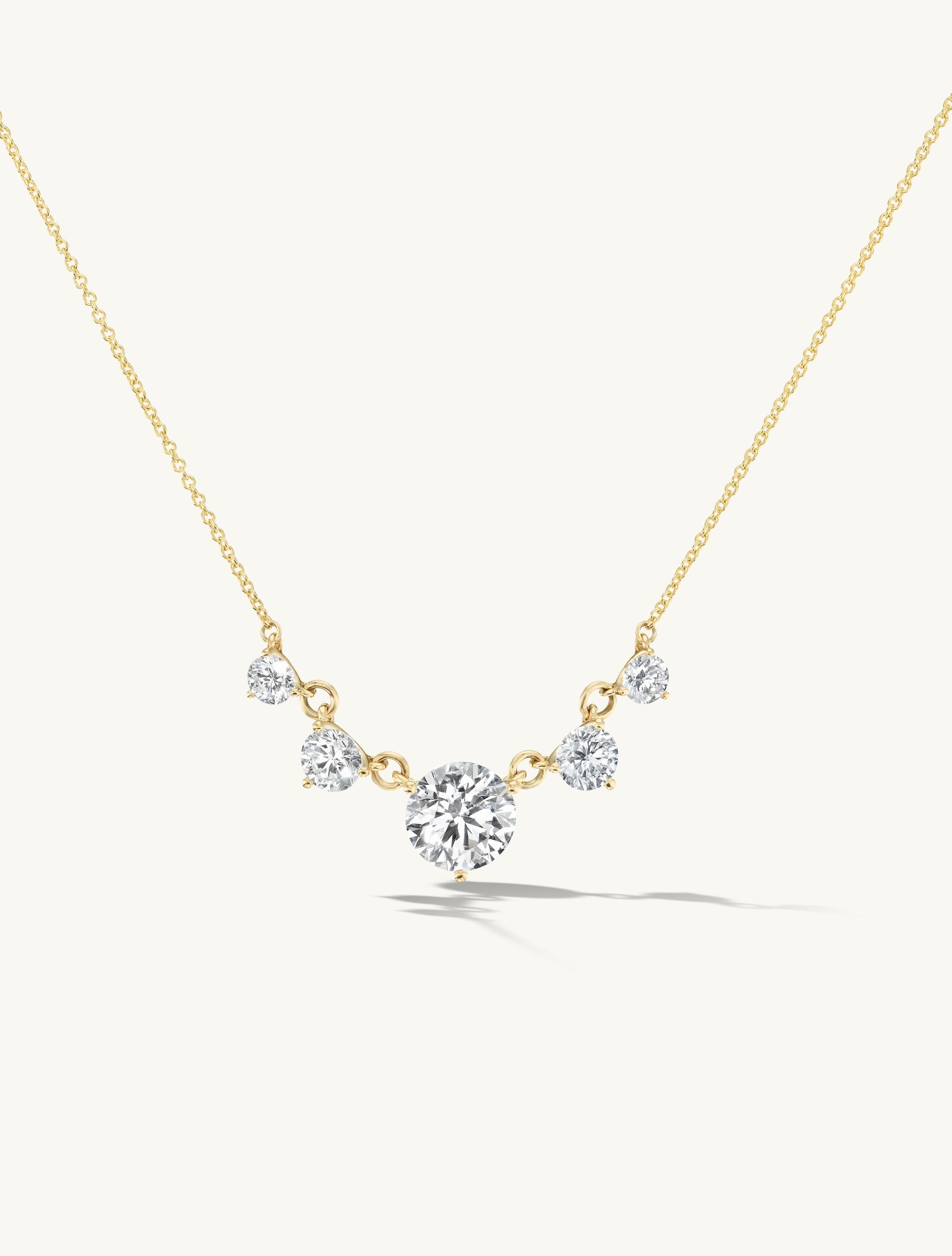 Graduating Diamond Fluted Necklace