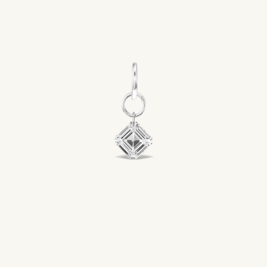 Large Asscher Pierced Diamond Charm for Chains