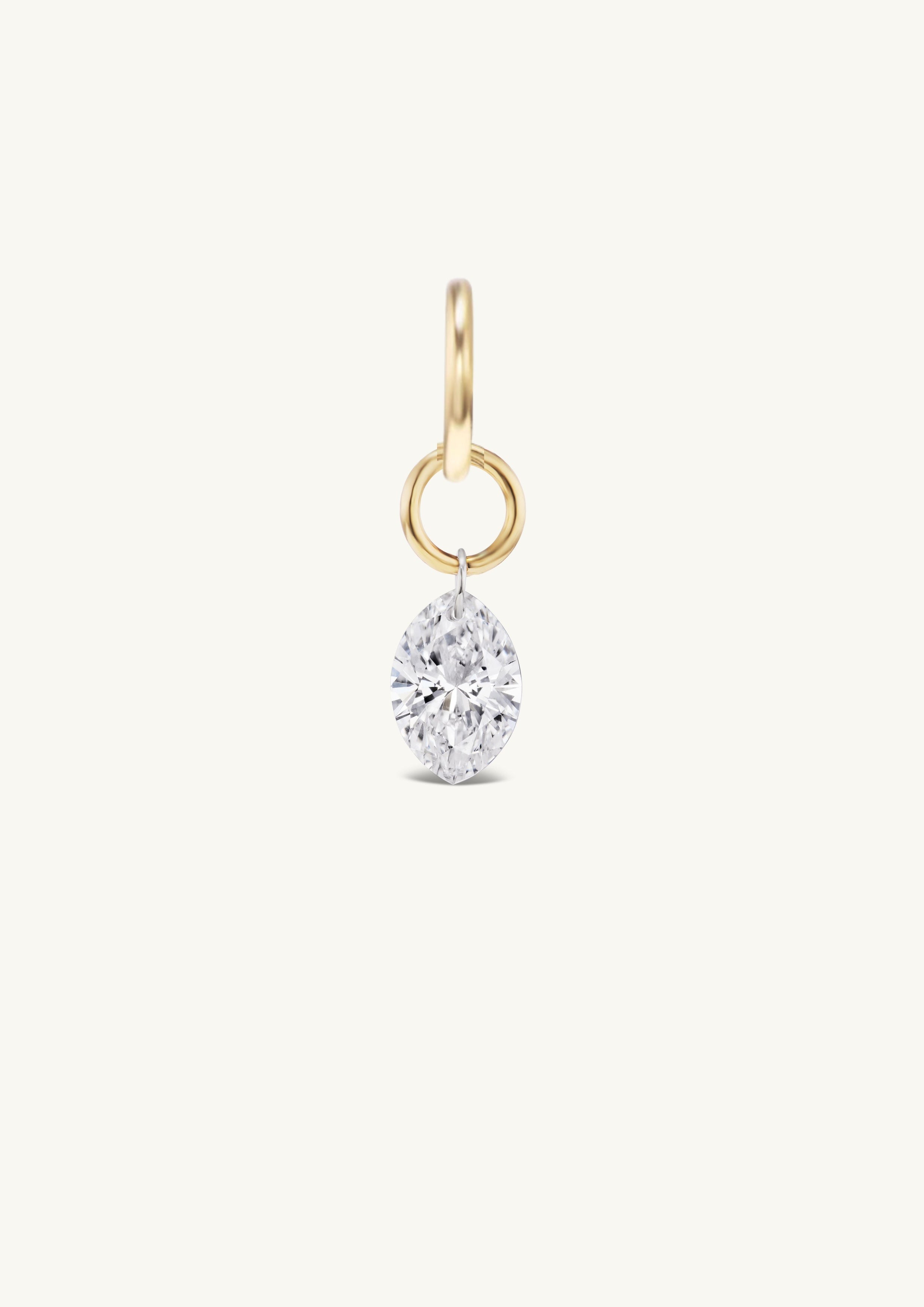 Large Marquise Pierced Diamond Charm for Chains