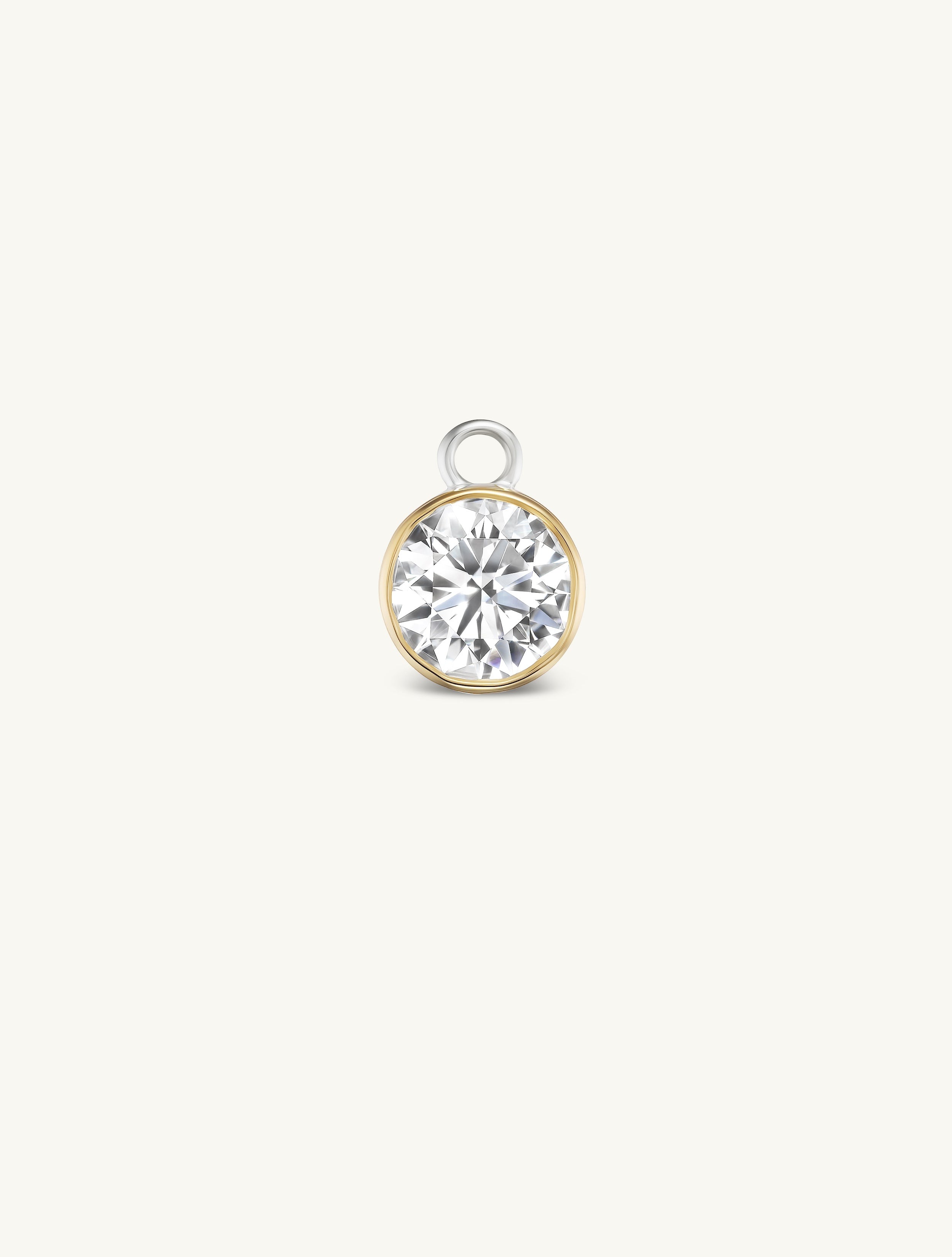 1.5 Carat Round Bezel Earring Charm