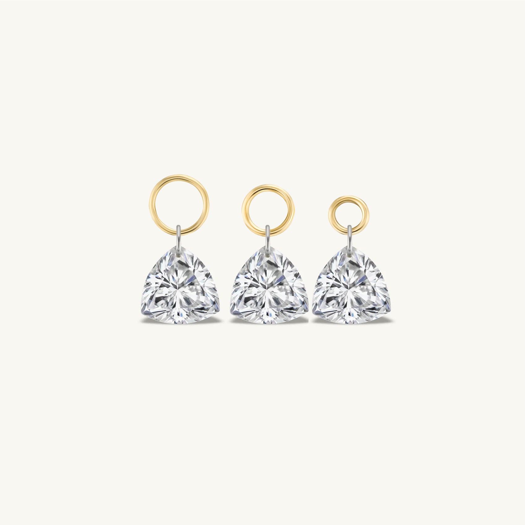 Large Trillion Pierced Diamond Charm for Huggies