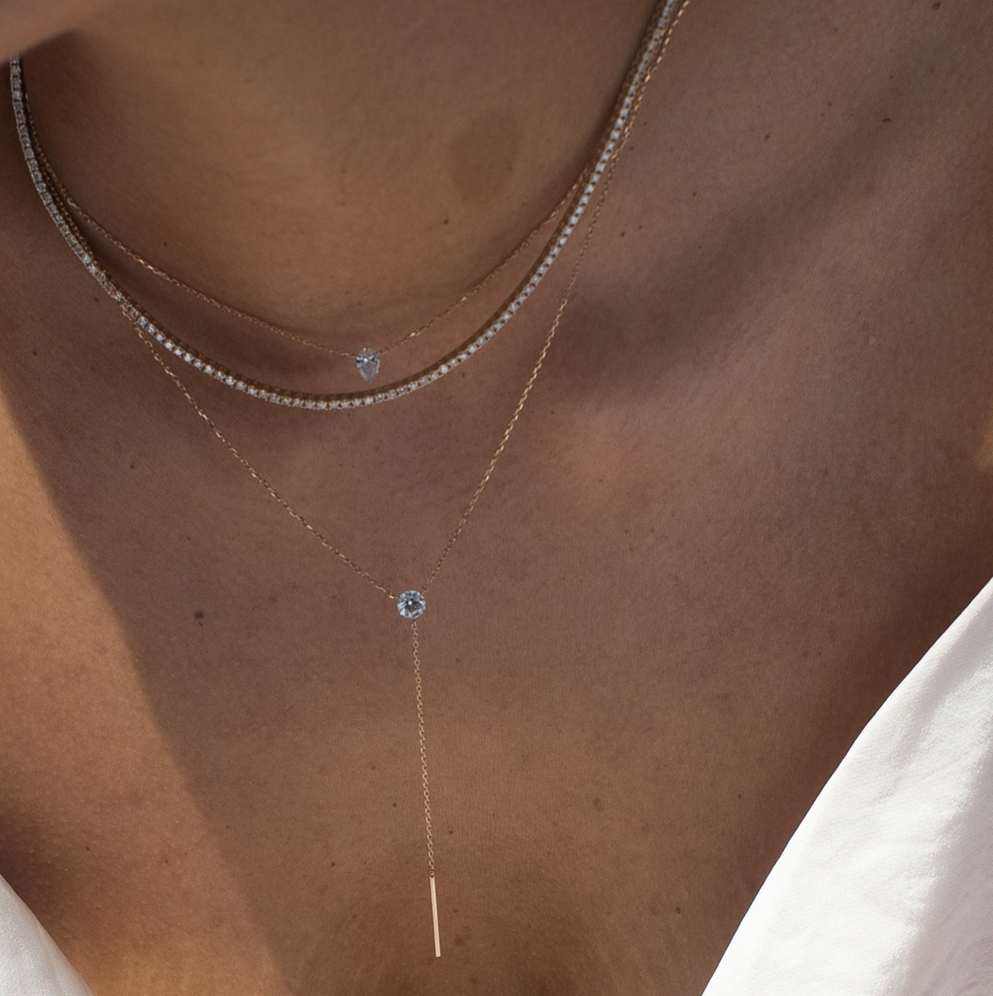 Pierced Diamond Lariat