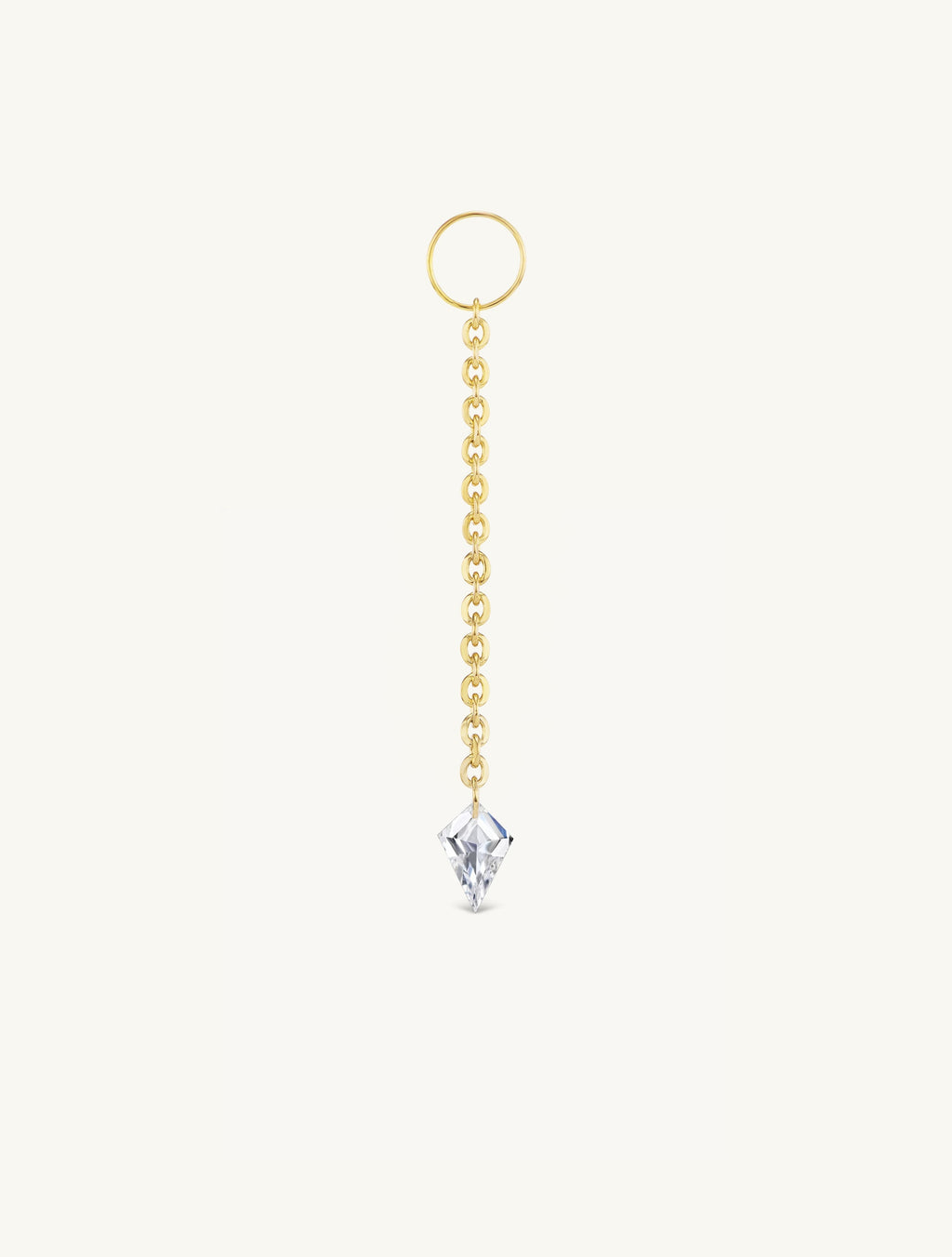 Long Dangling Kite Pierced Diamond Charm for Huggies