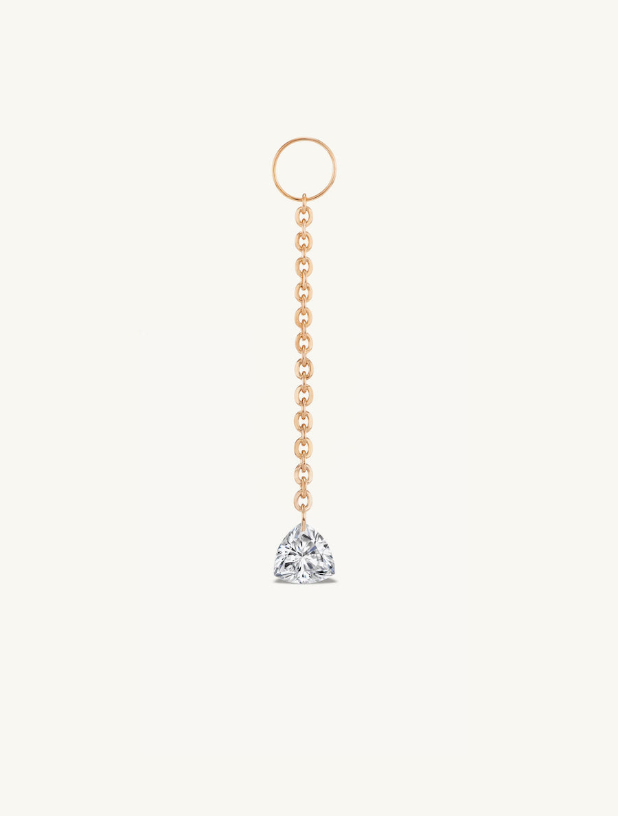 Hoop dangle Trillion diamond and CZ option huggie hoop charm dangle 14KY 14KW offers 14KR