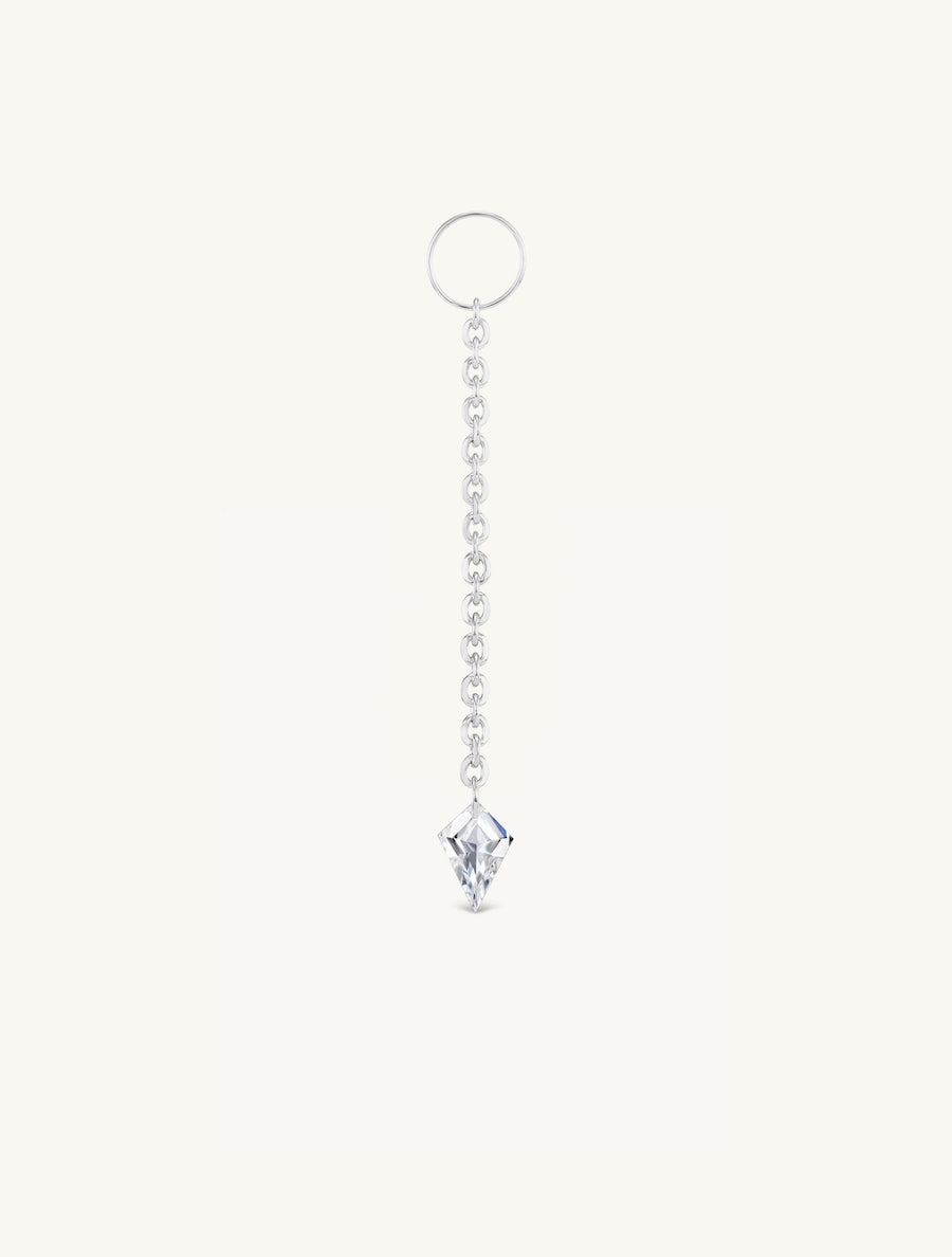 Long Dangling Kite Pierced Diamond Charm for Huggies