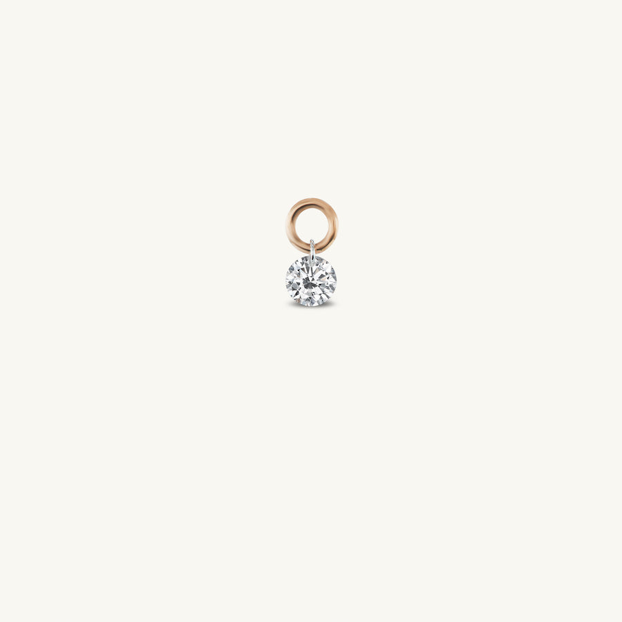 Mini Round Pierced Diamond Charm for Huggies