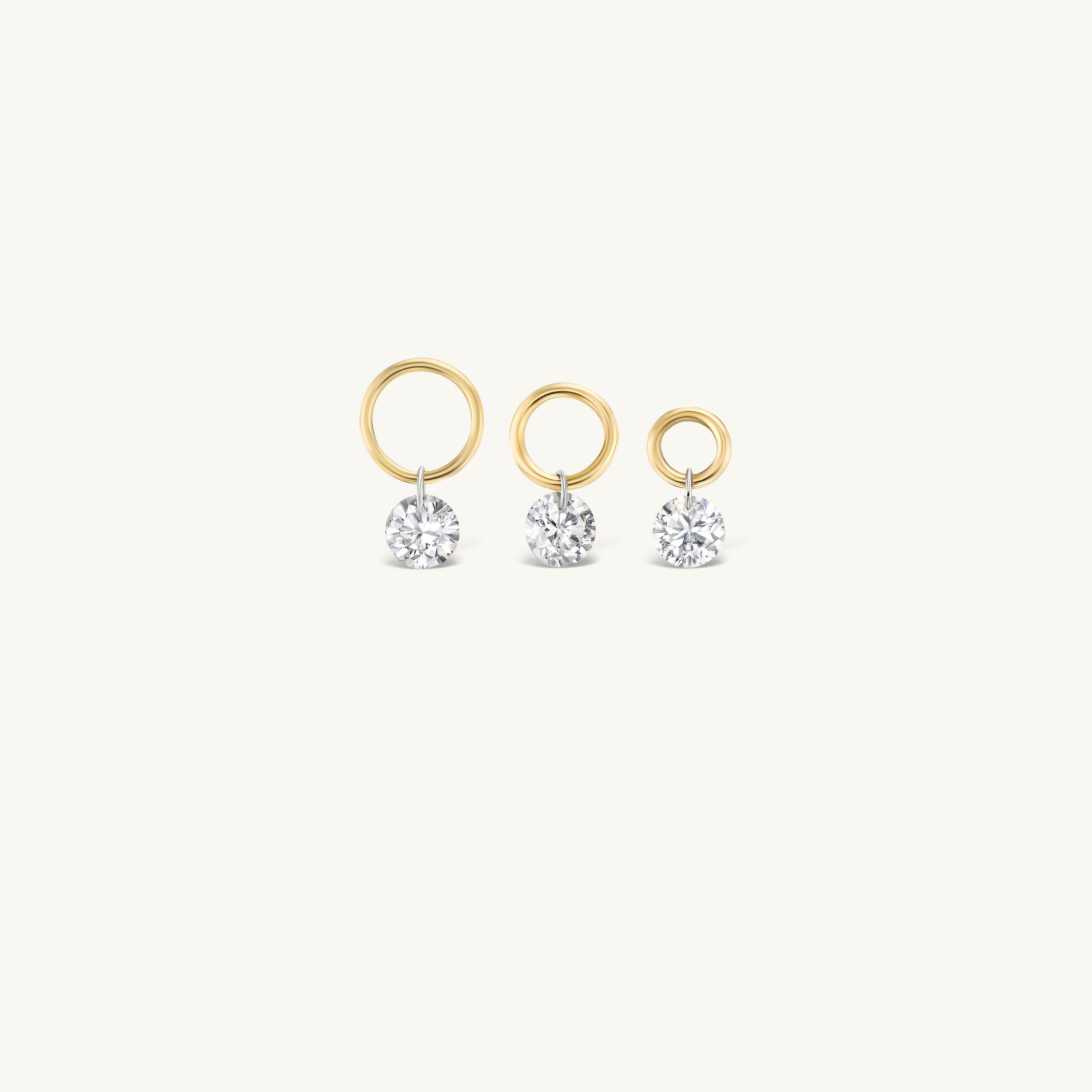 Mini Round Pierced Diamond Charm for Huggies
