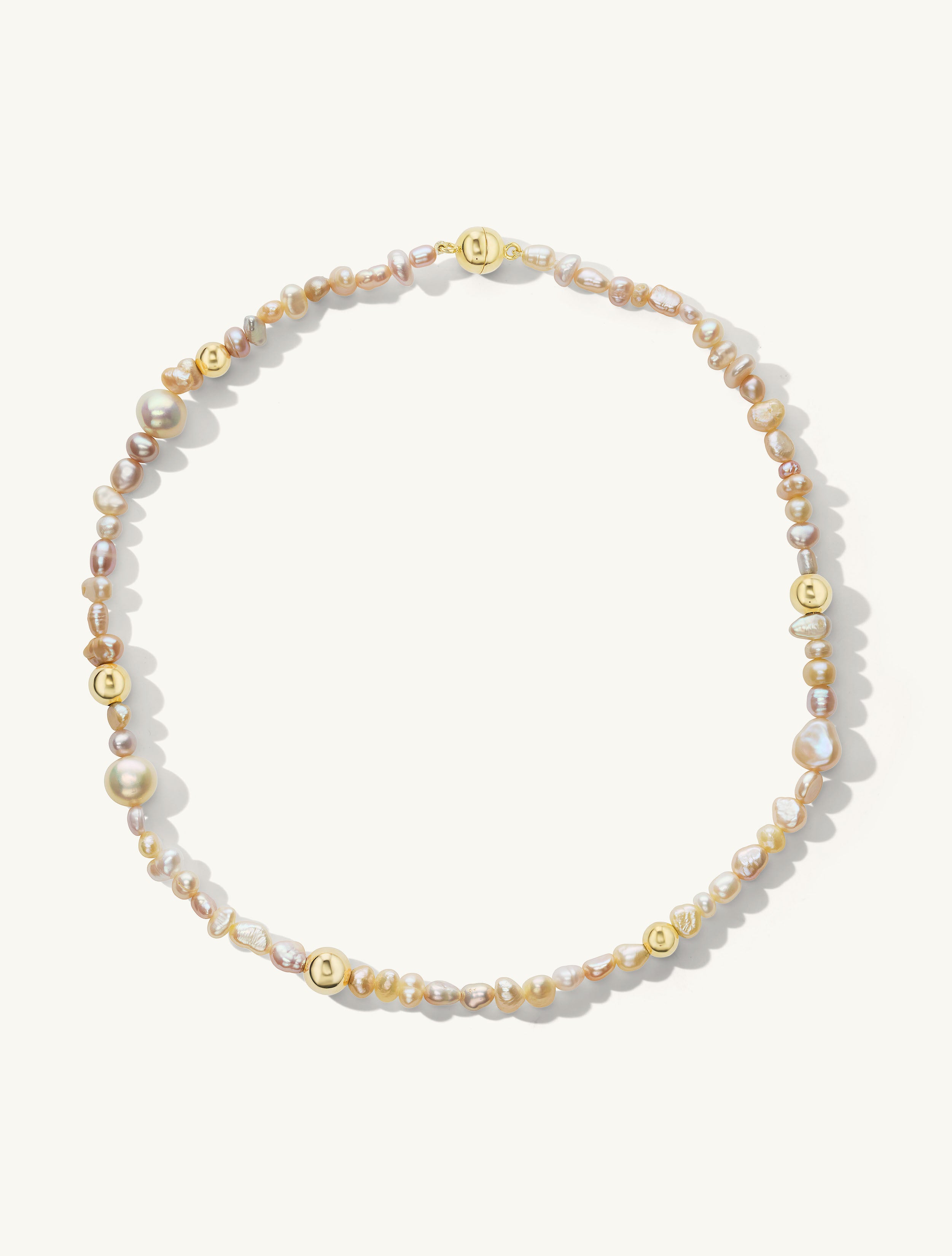 SRJ x KJH Pearl & Gold Bead Necklace