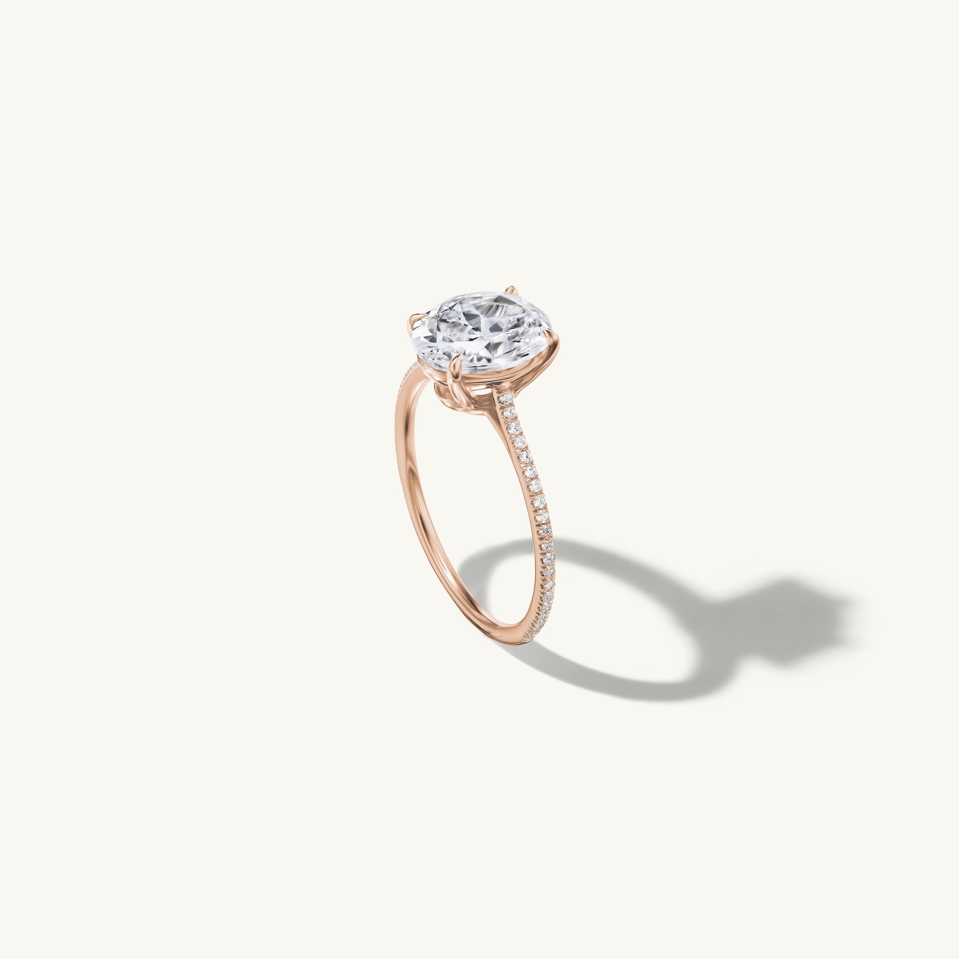 Pave Floating Oval Engagement Ring