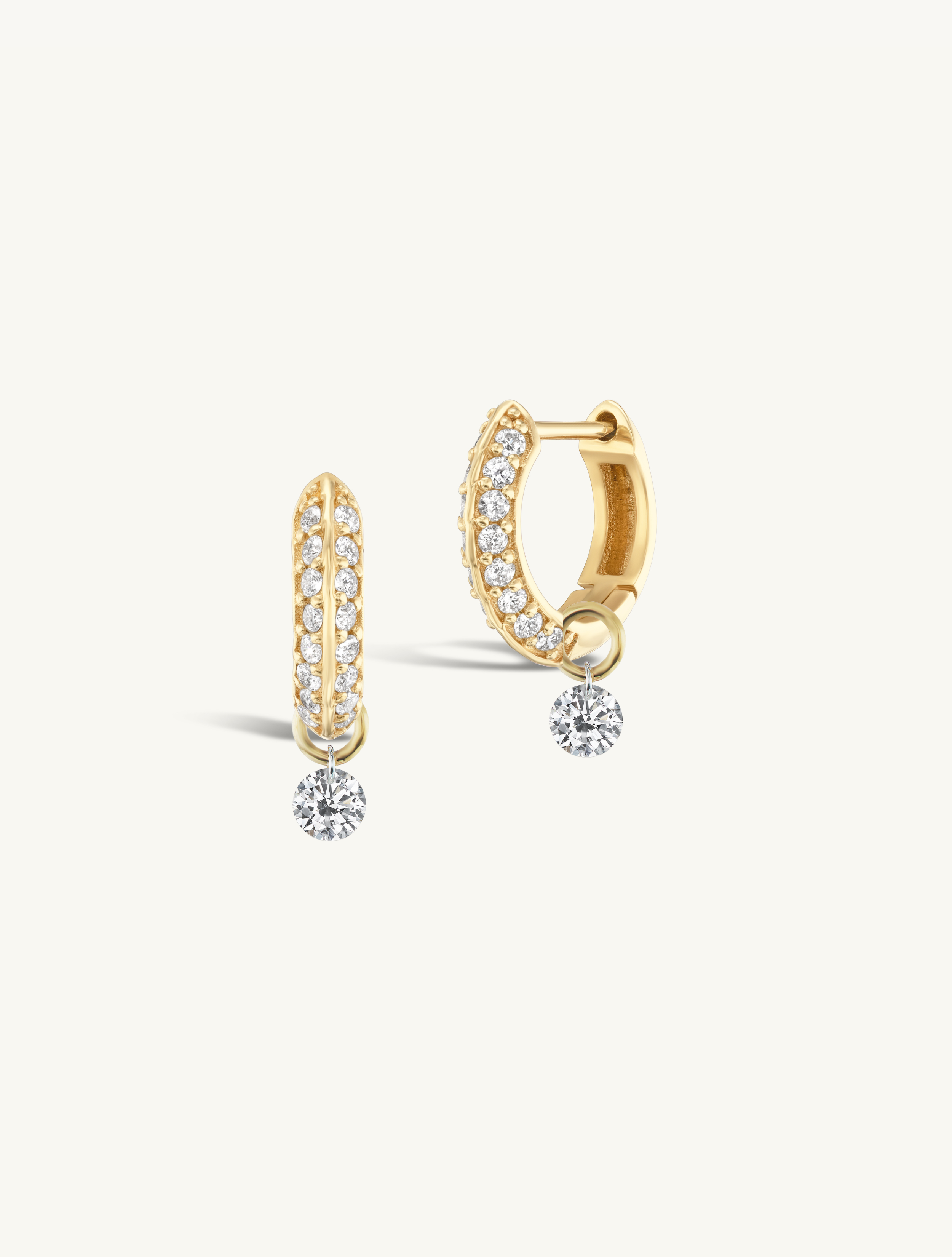Pave Knife Edge Hoop + Free Mini Diamond Charms