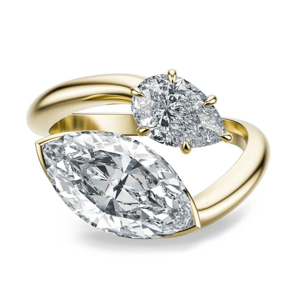 Pear Moi et Toi - Marquise, 2.5CT - Front View