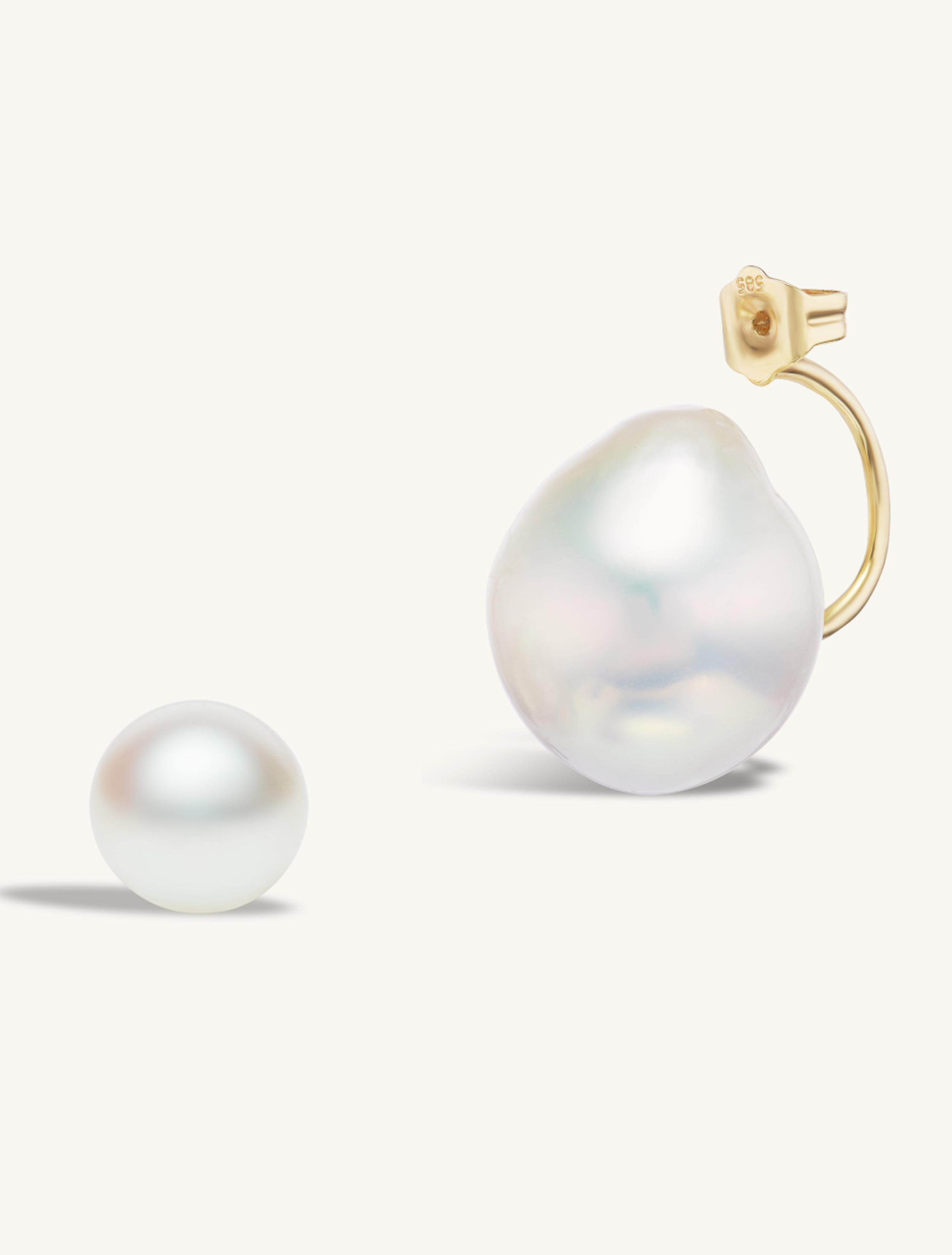 Pearl Studs with Pearl Earring Jacket Pair