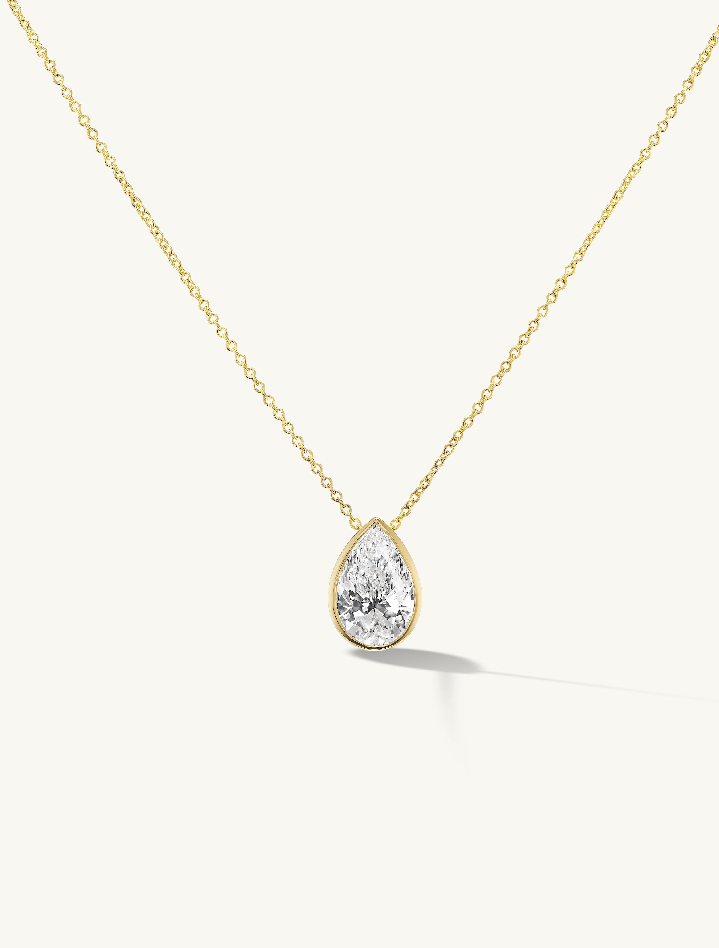 Pear Bezel Necklace
