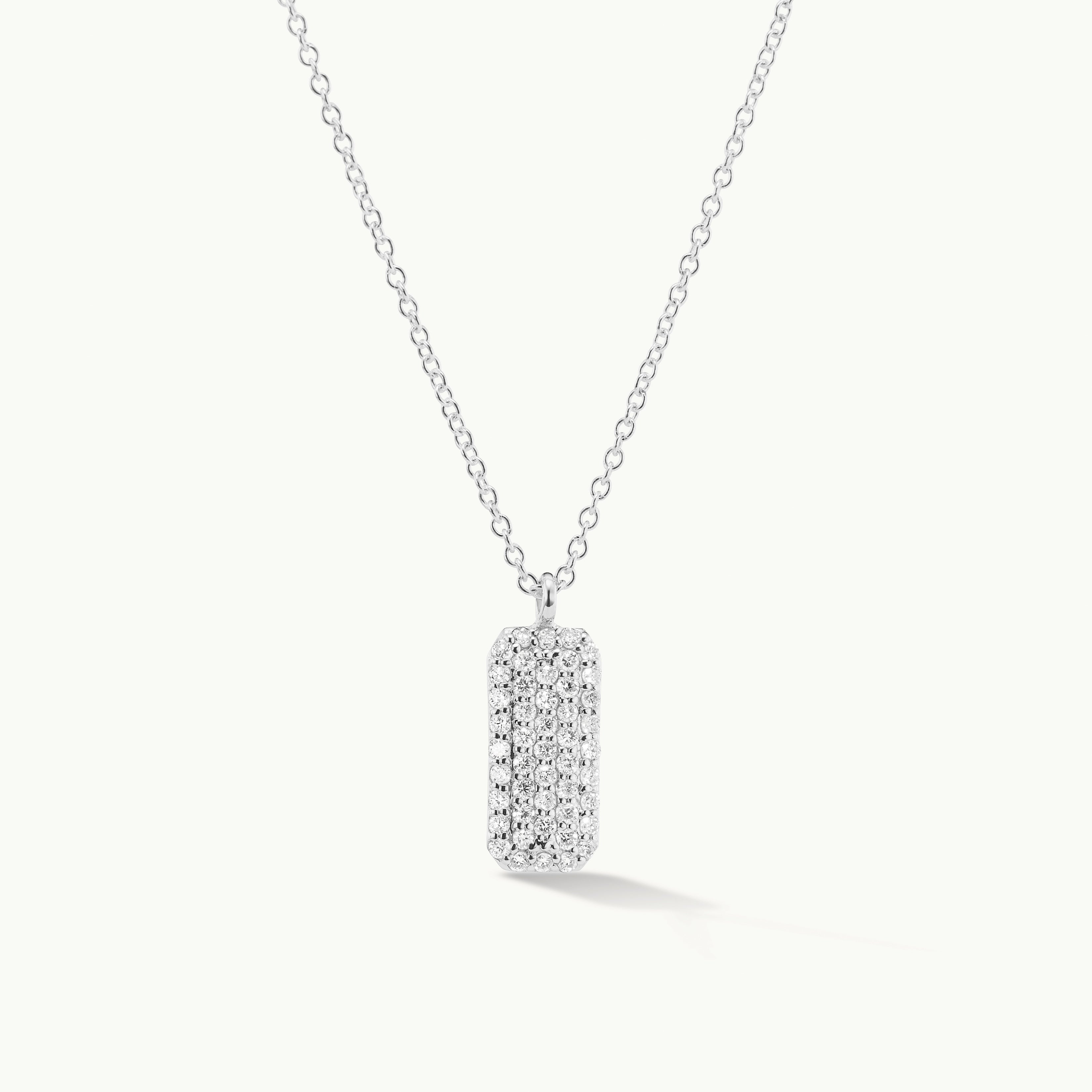 Vertical Diamond Studded Tag Necklace