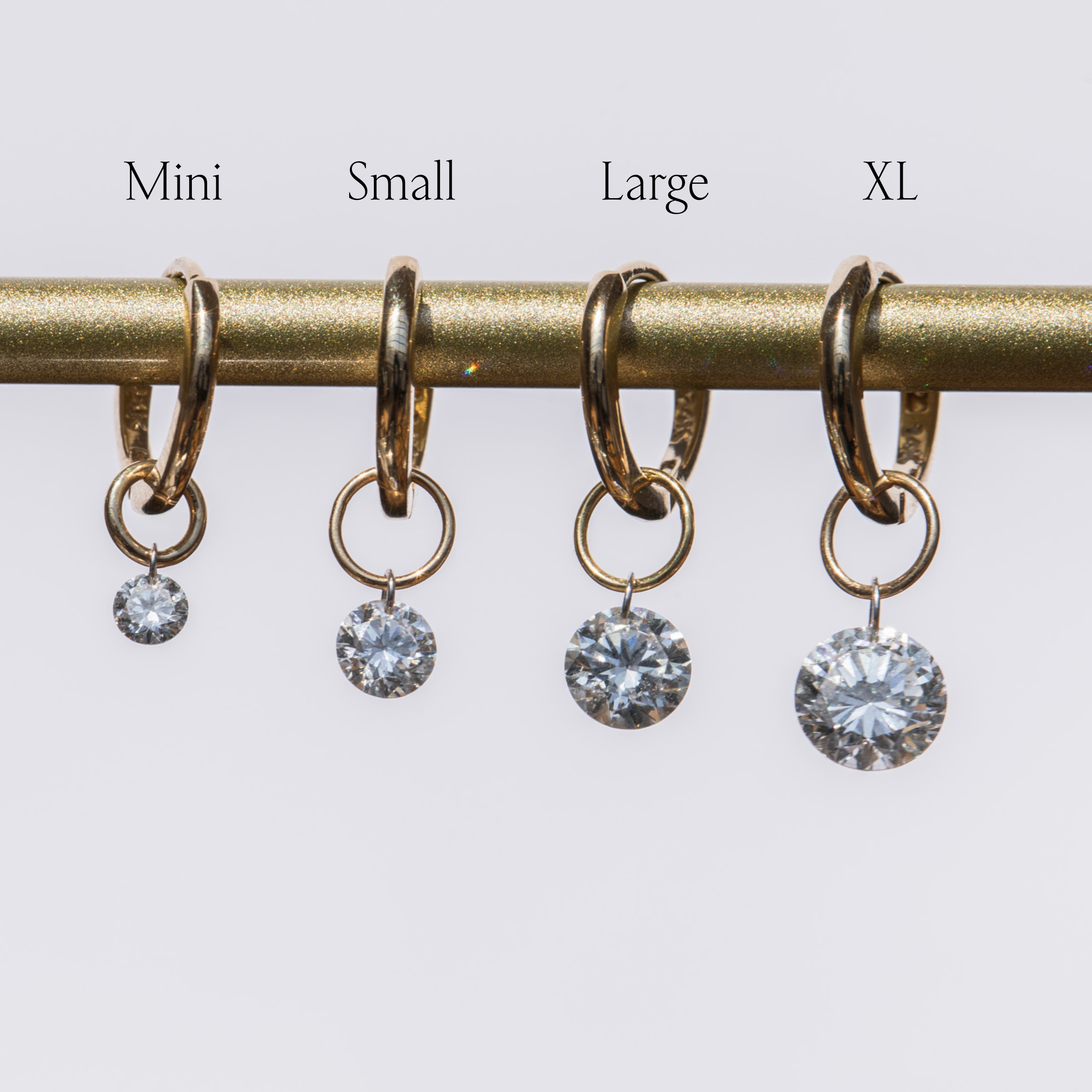 XL Round Pierced Diamond Charm for Huggies