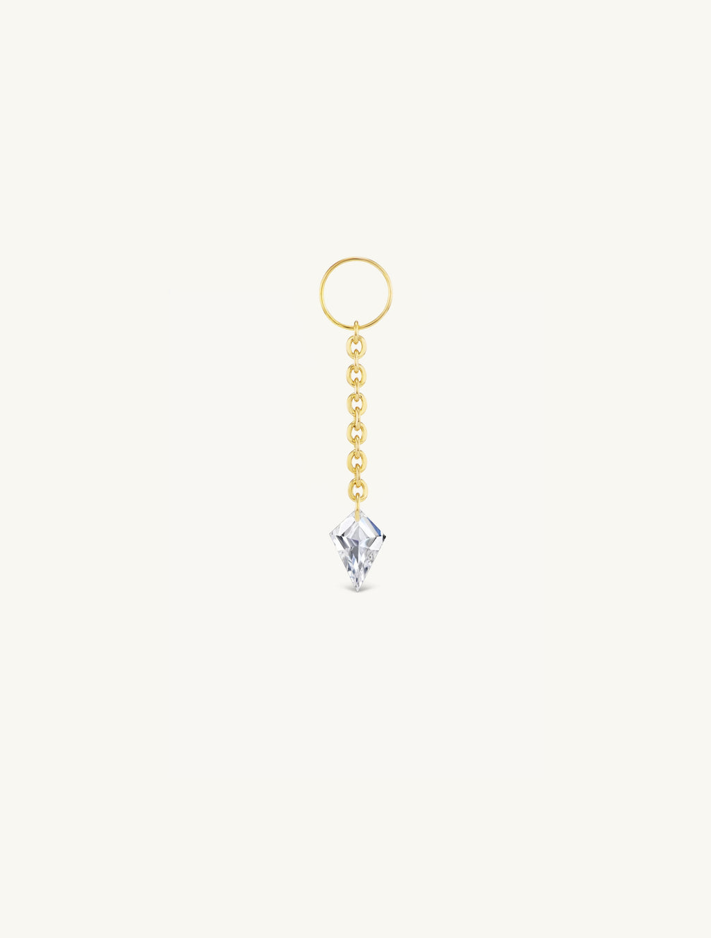 Dangling Kite Pierced Diamond Charm Huggies