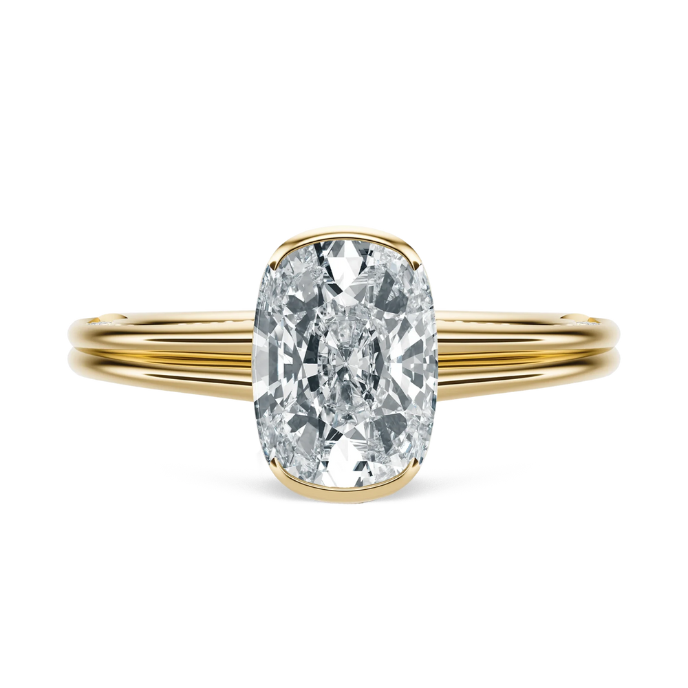 Slim - Elongated Cushion, 2.5CT - Front View