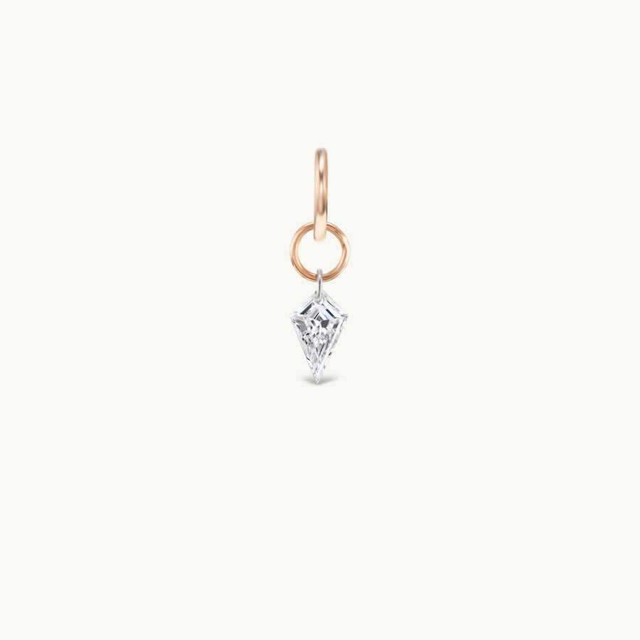 Small Kite Pierced Diamond Charm for Chains